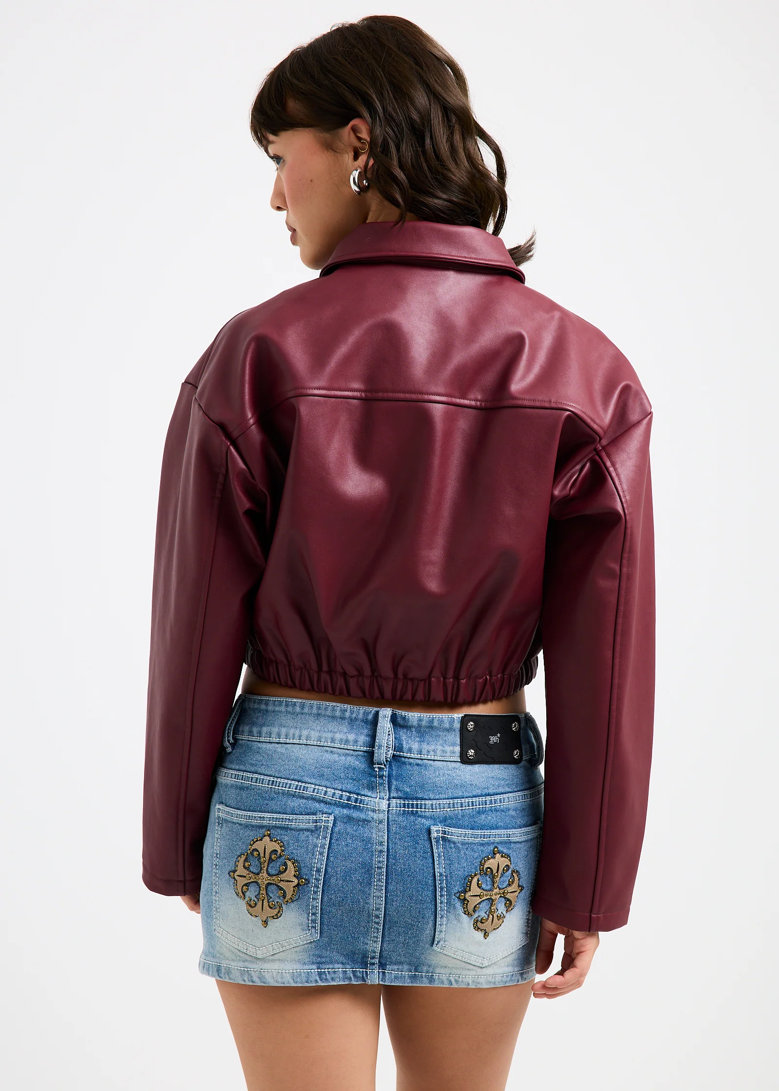 Katana Crop Biker Jacket - Image 5
