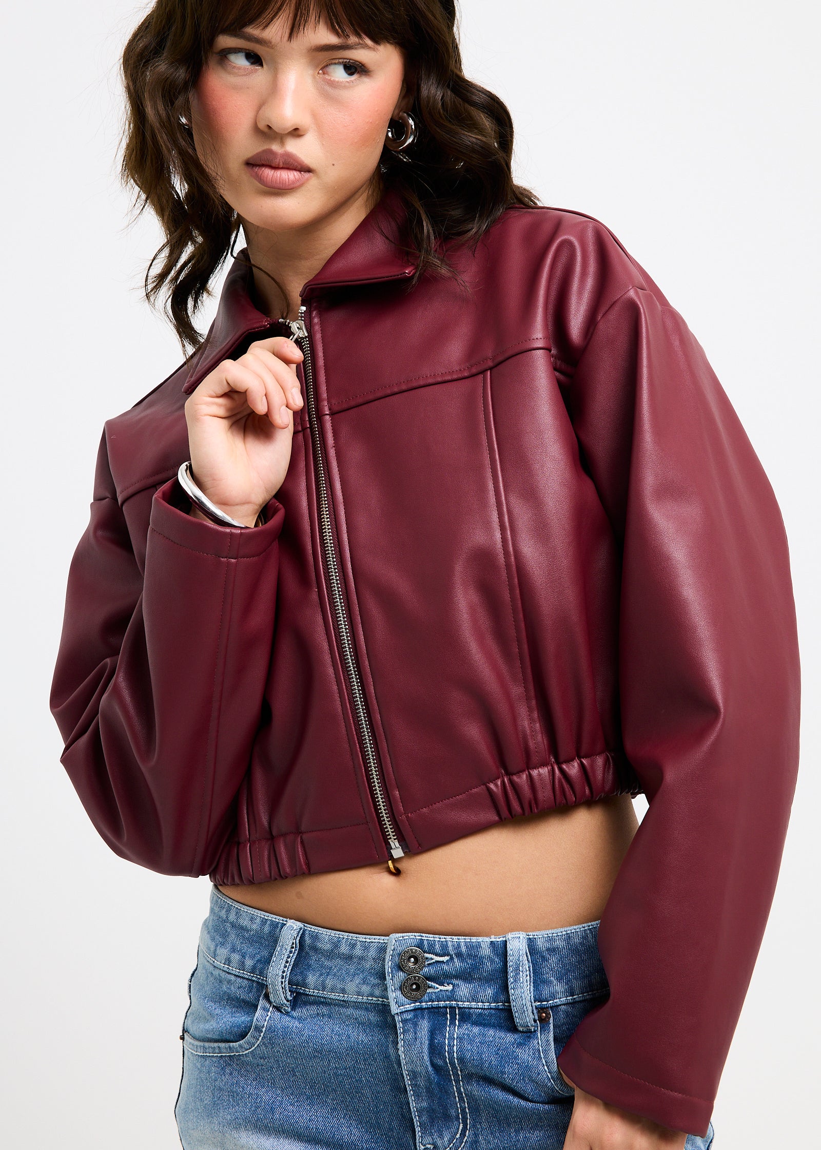 Katana Crop Biker Jacket - Image 6