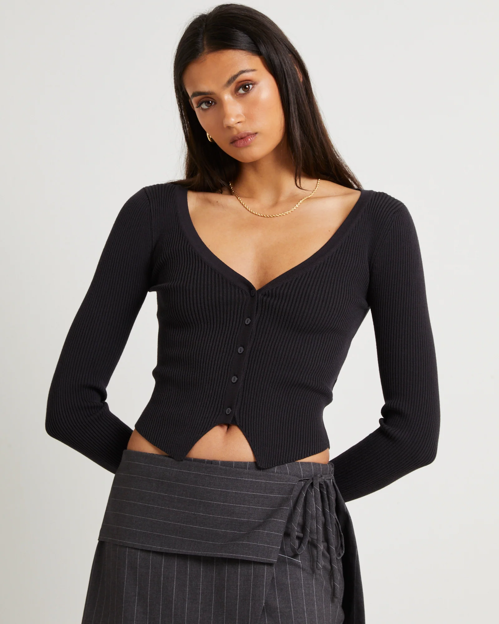 Kelse Knitted Long Sleeve Button Top