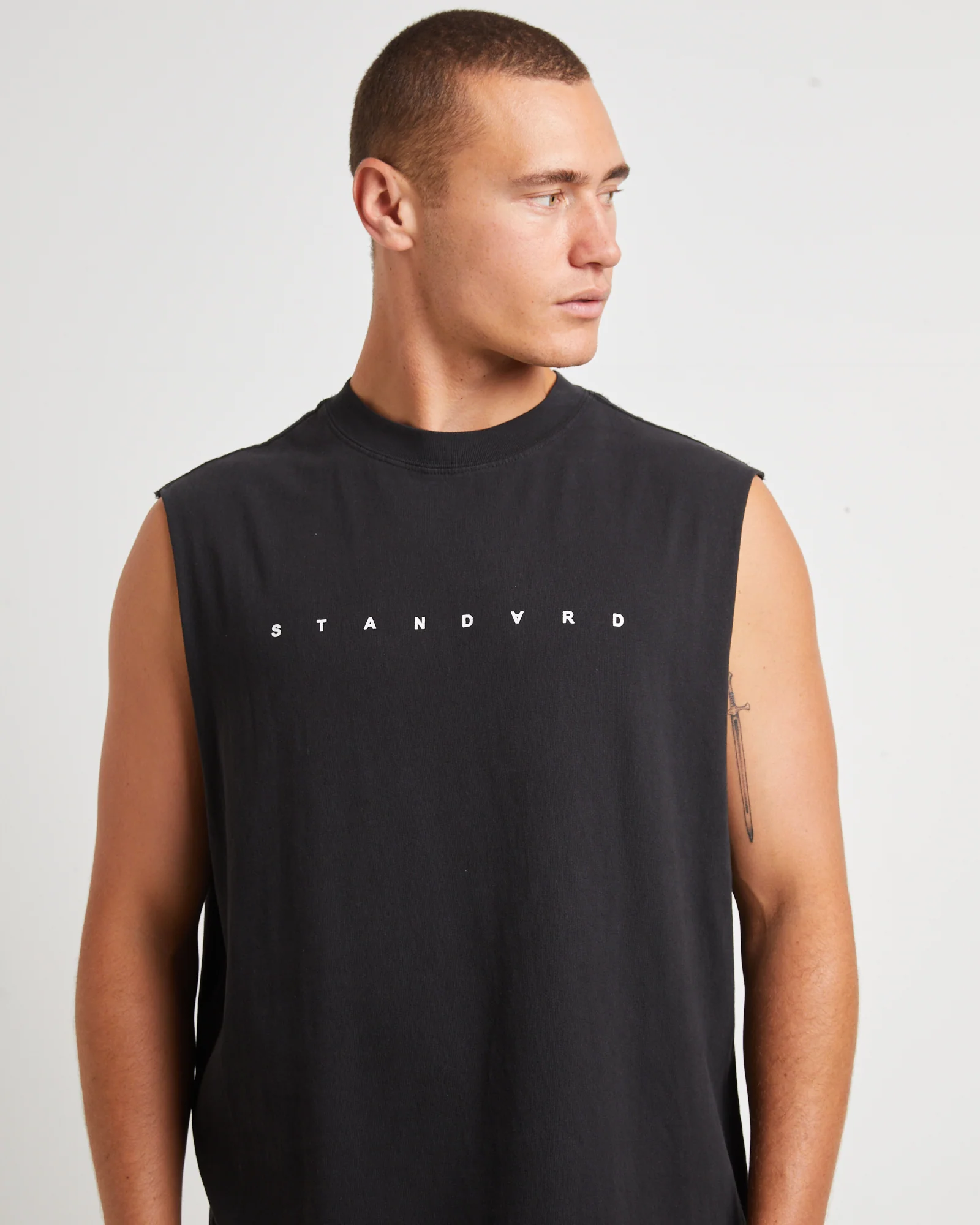 Kerning Muscle Tee in Black - Image 5