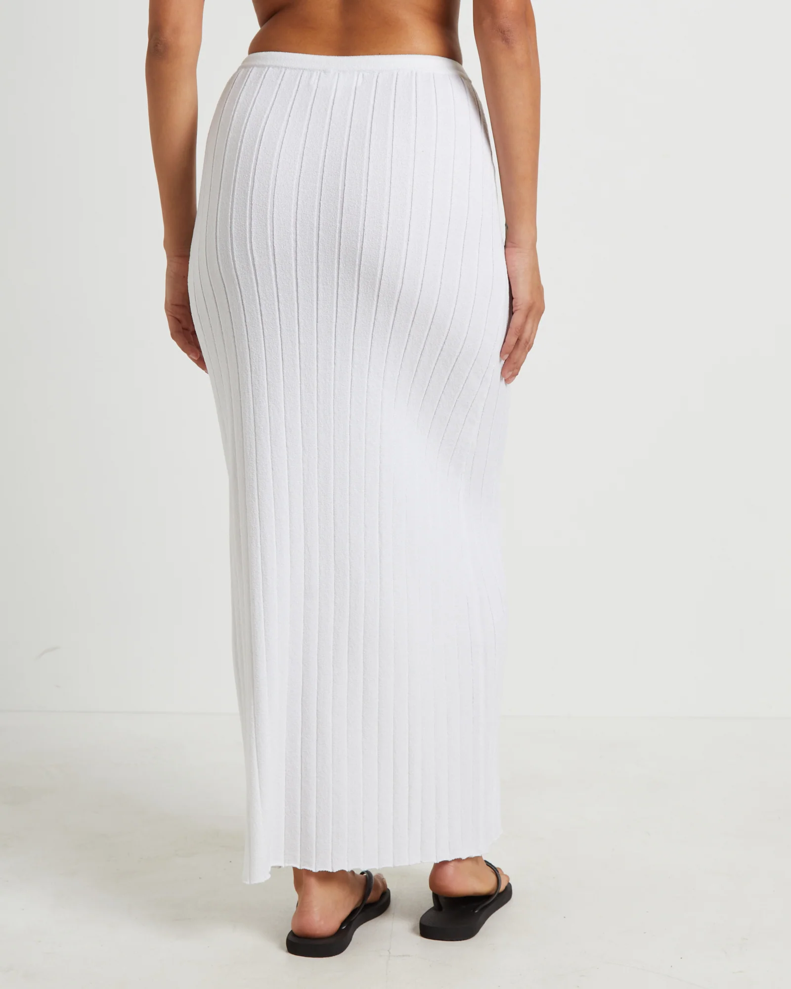 Keta Knit Maxi Skirt in White - Image 2