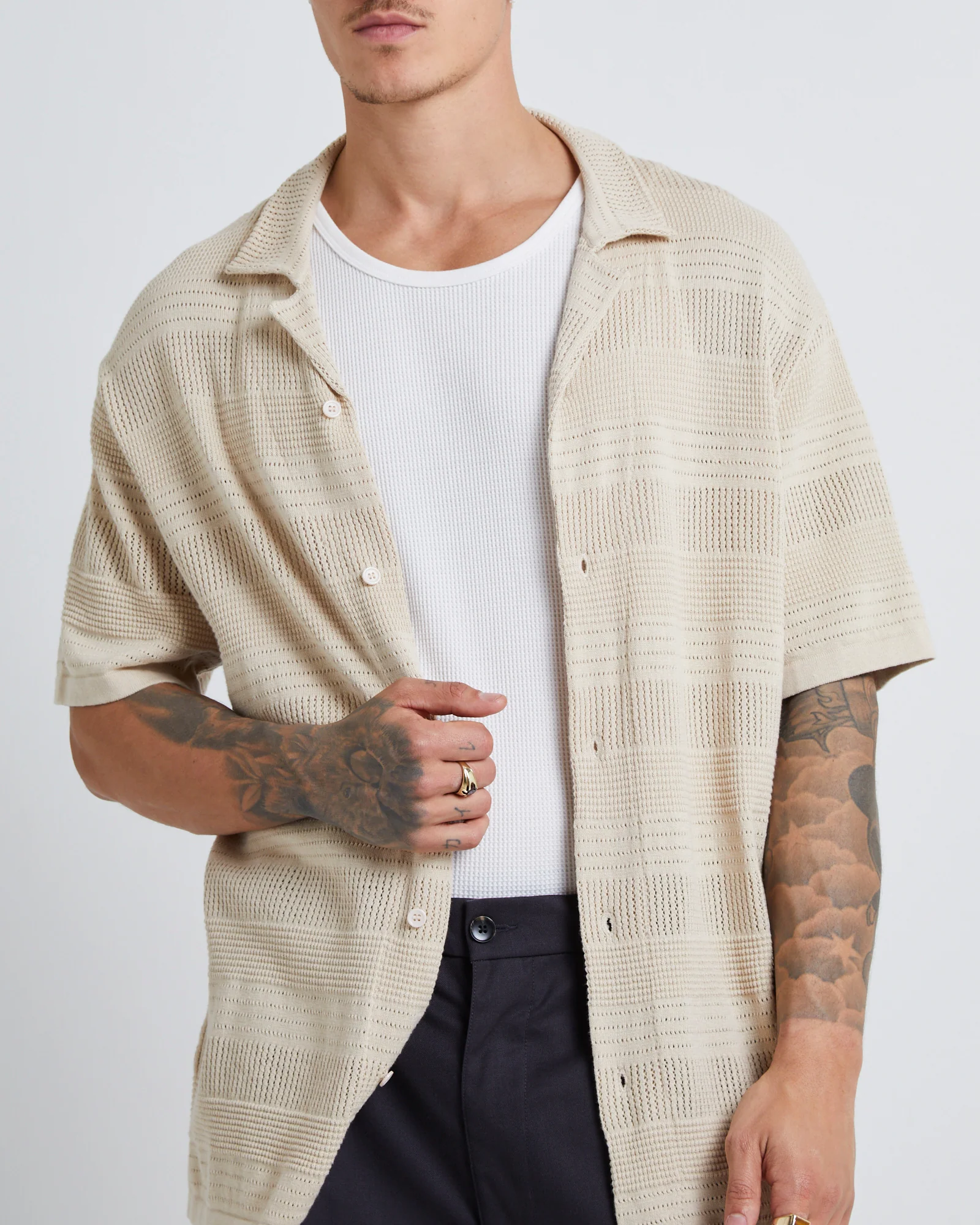 Knitted Short Sleeve Resort Shirt - Image 5