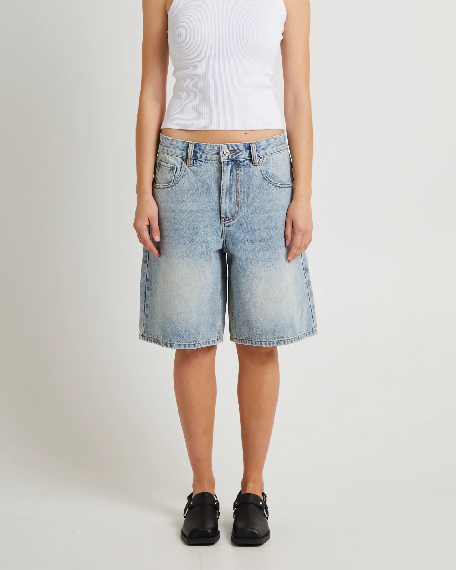 Kourtney Longline Denim Jorts