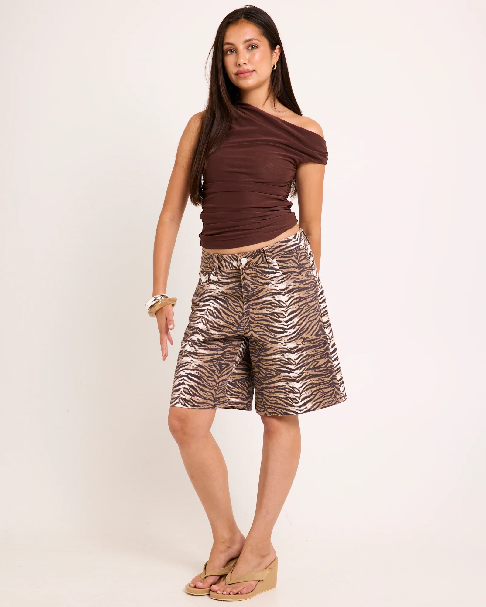 Kourtney Longline Tiger Jorts - Image 6