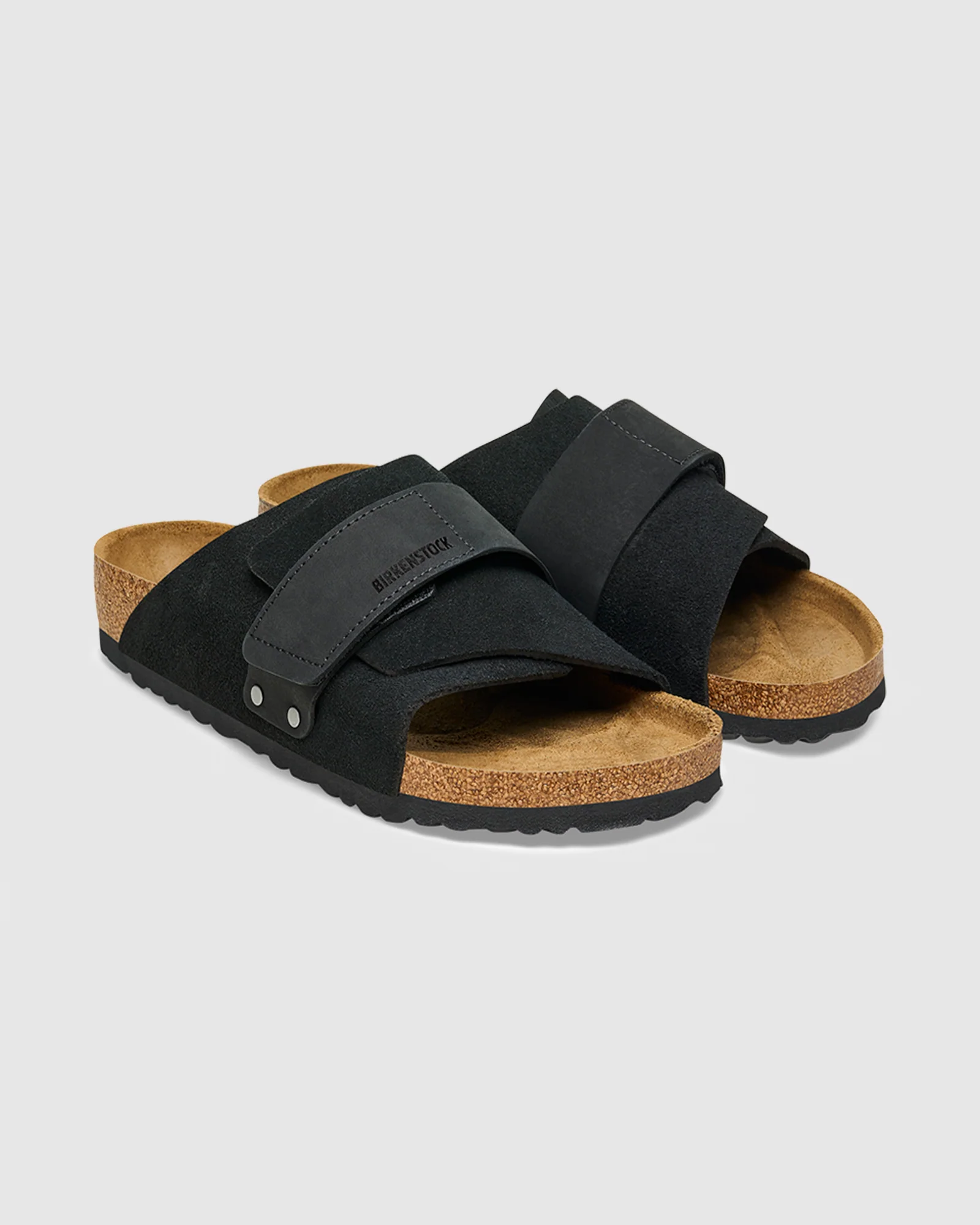 Kyoto Black Suede Nubuck Leather Sandals