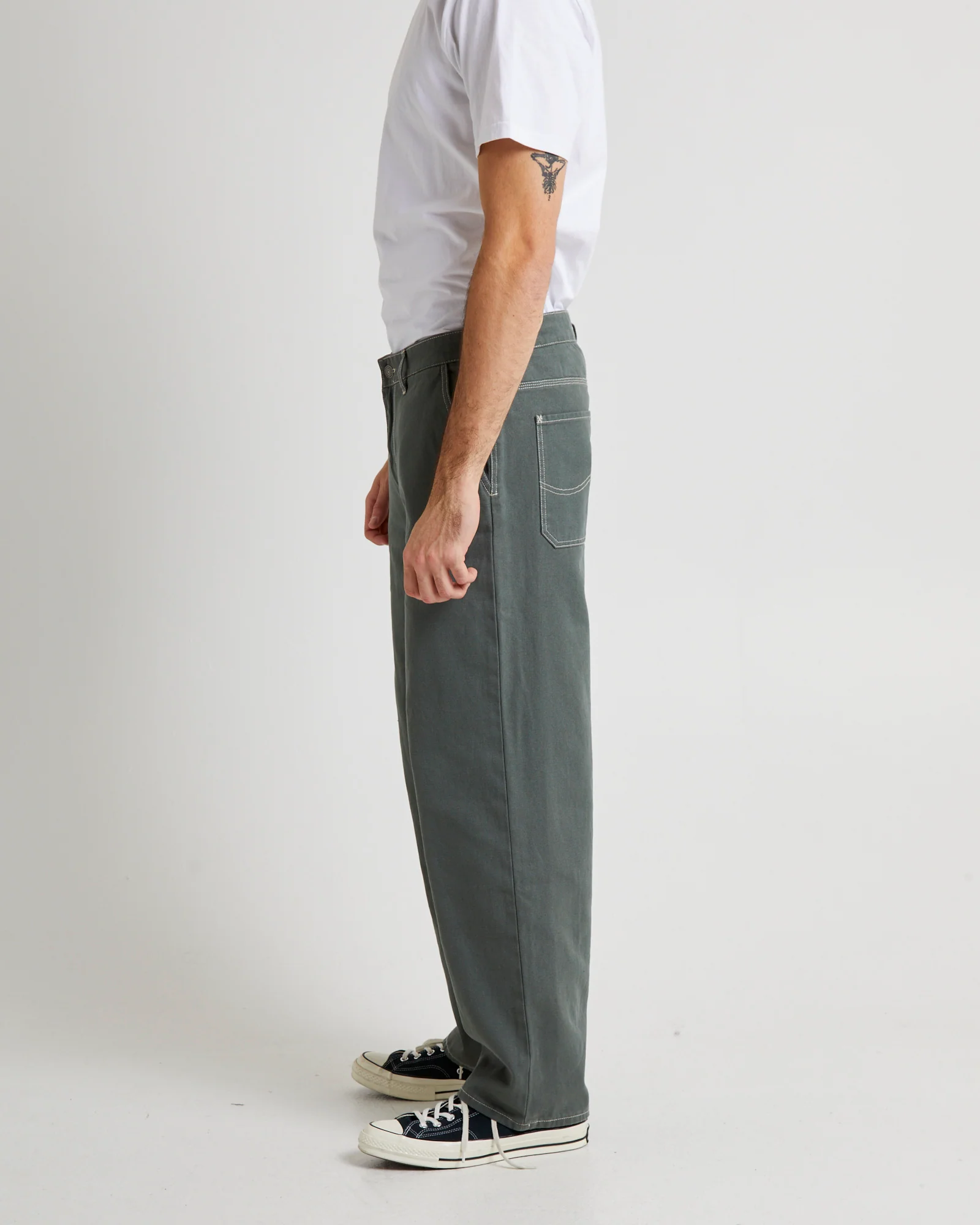 L-Five Relaxed Worker Pant Aircraft Green - Image 4
