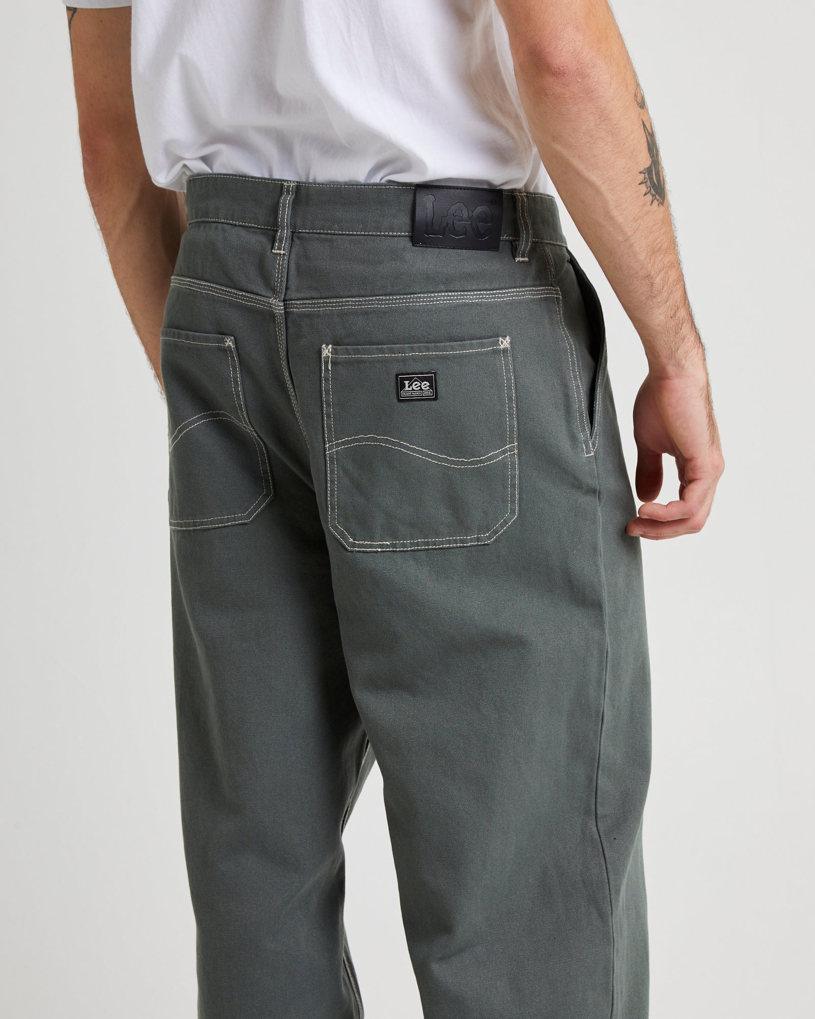L-Five Relaxed Worker Pant Aircraft Green - Image 5