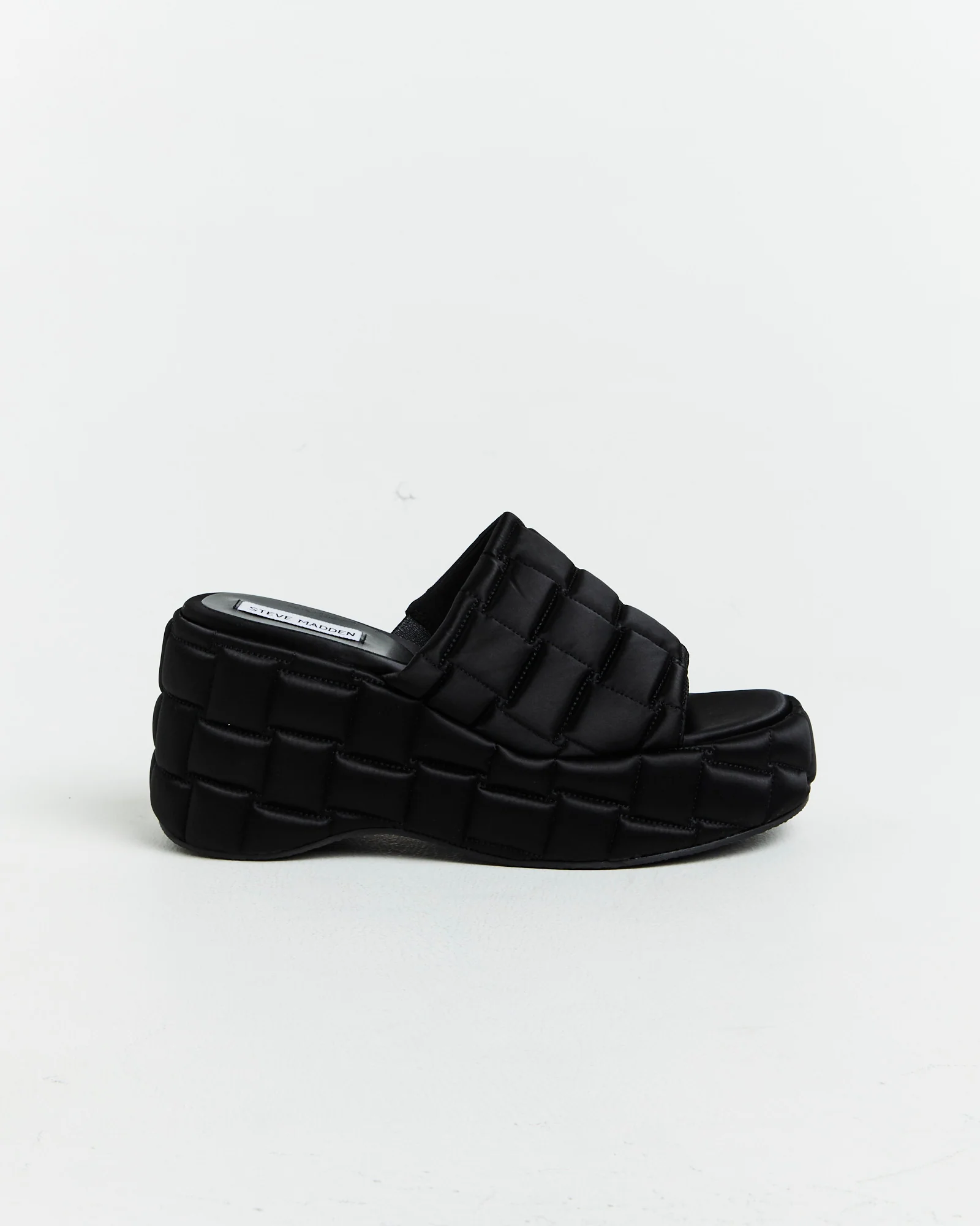 LA VOOM Satin Sandals in Black - Image 3
