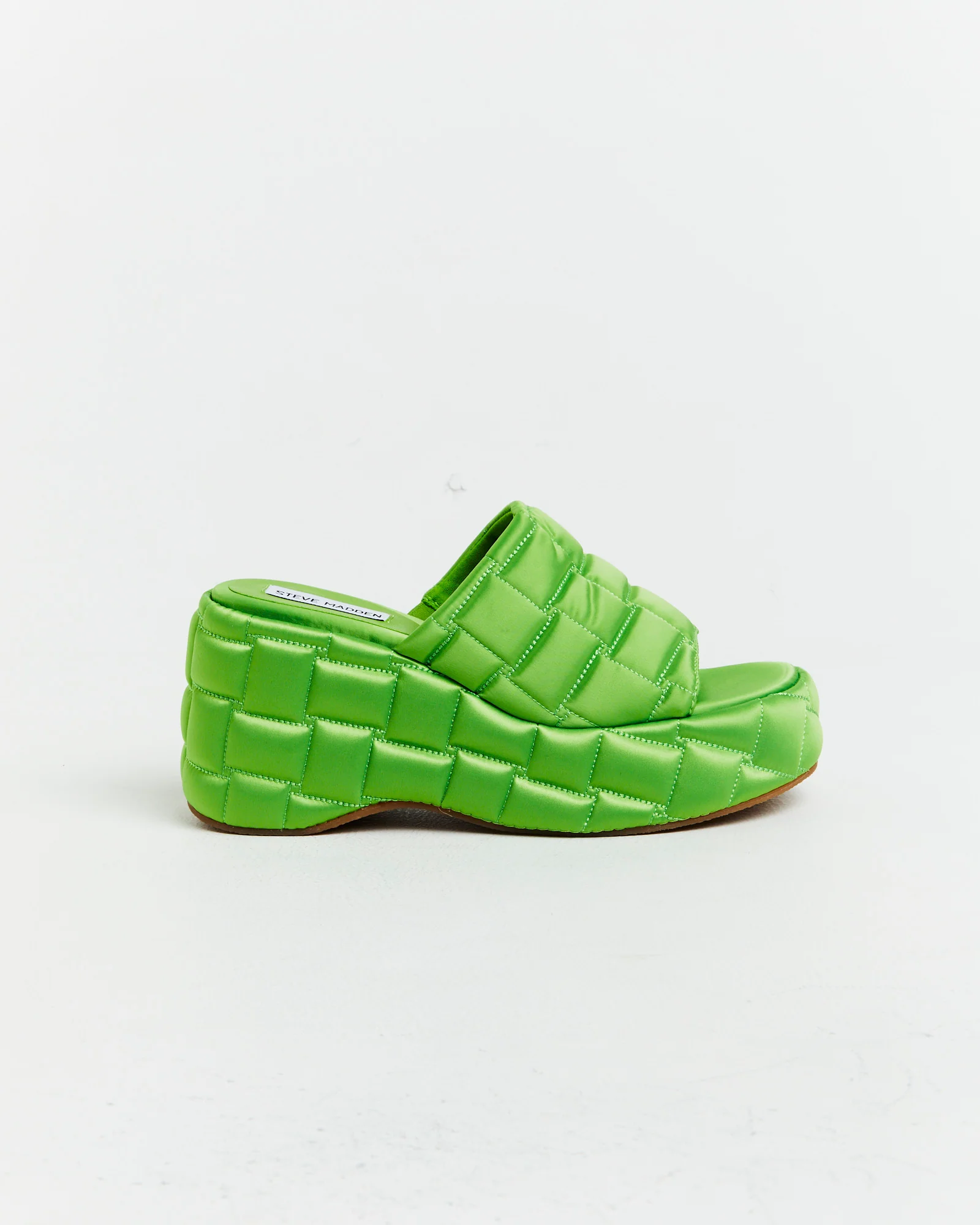 LA VOOM Satin Sandals in Green - Image 3