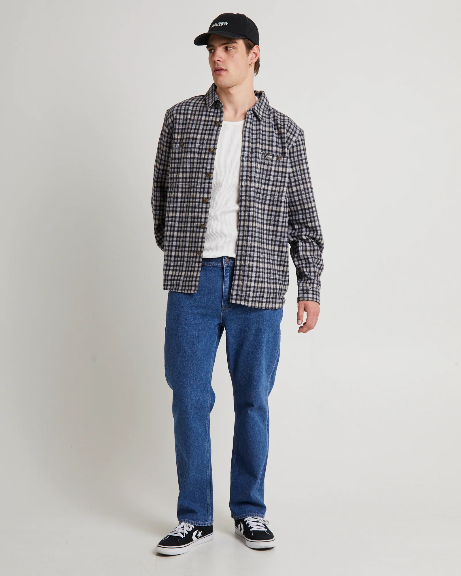Lee Worker Long Sleeve Shirt Brown Check