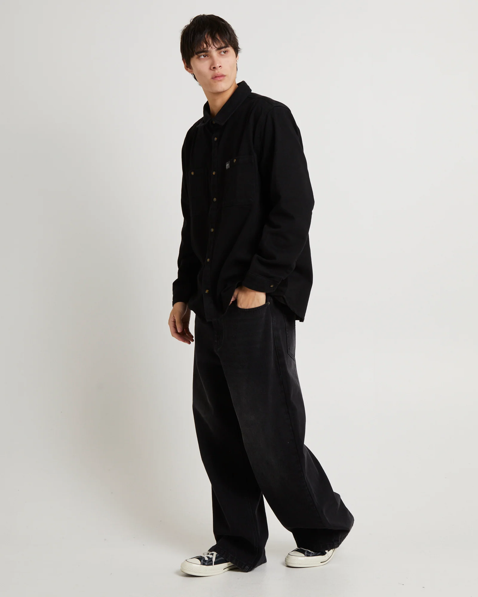 Lee Worker Longsleeve Shirt Black Contrast - Image 3