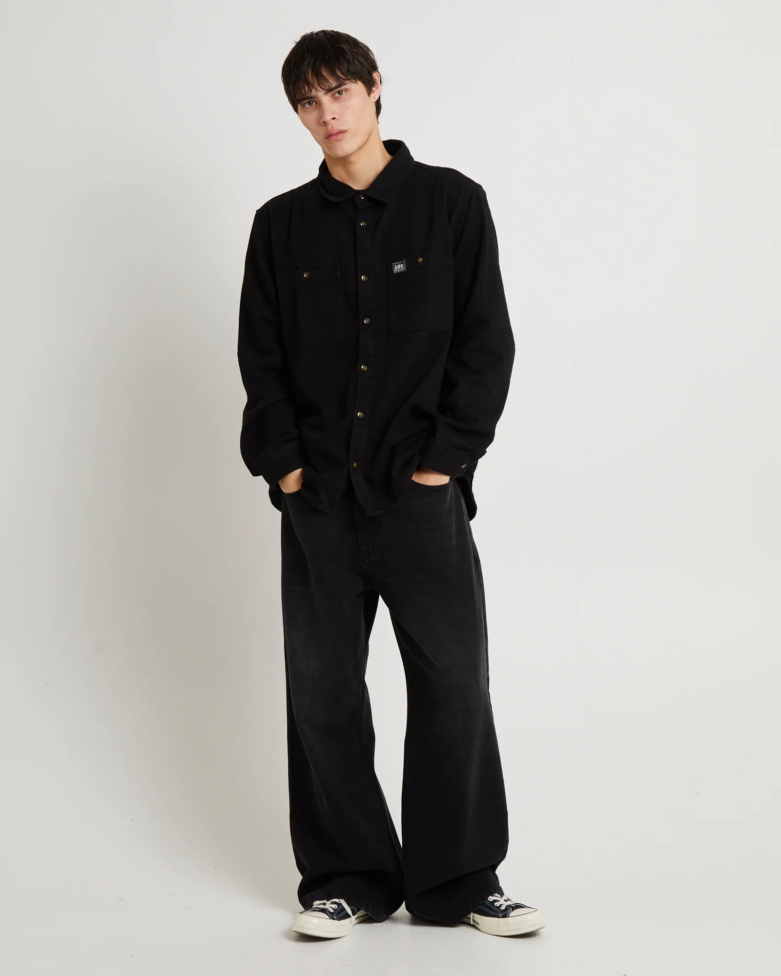 Lee Worker Longsleeve Shirt Black Contrast - Image 4