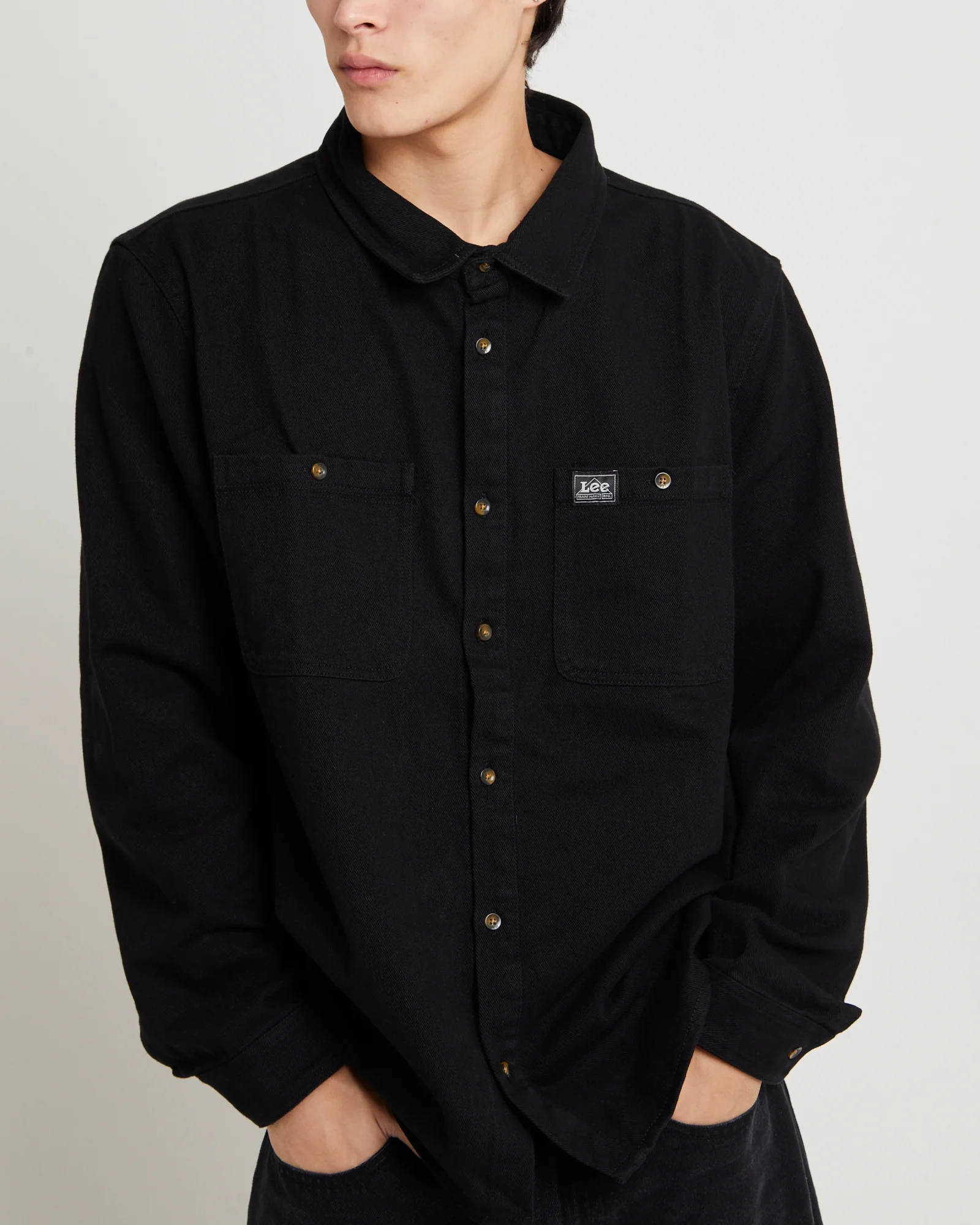 Lee Worker Longsleeve Shirt Black Contrast - Image 5