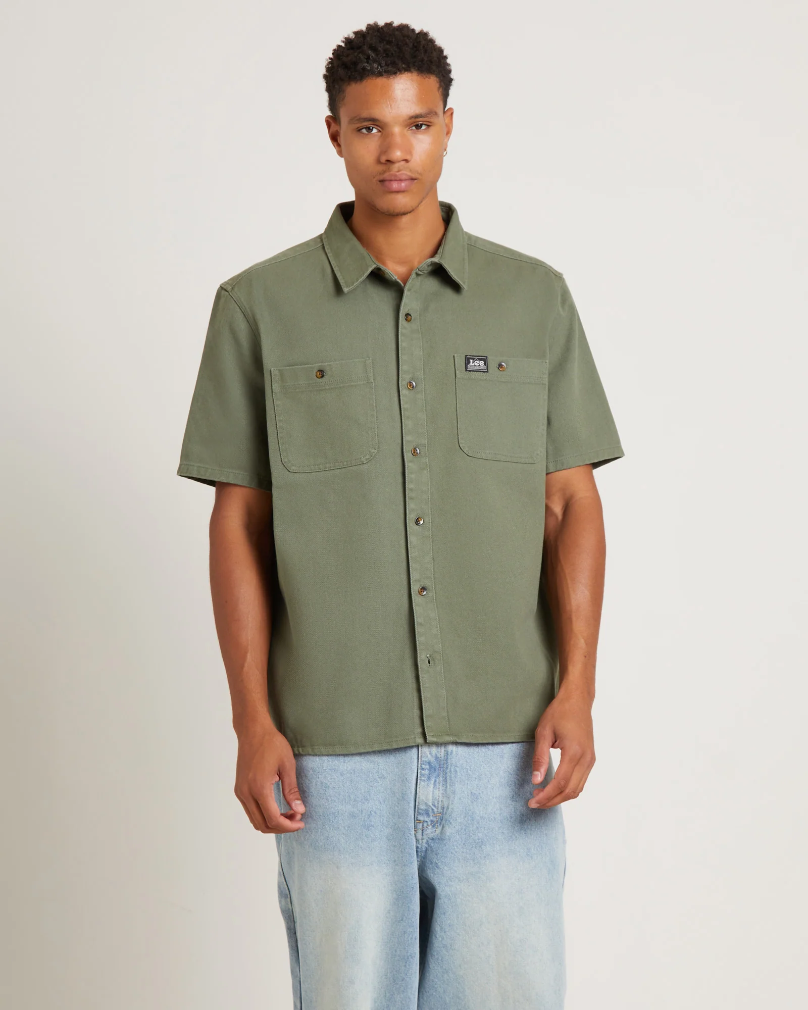 Lee Worker Short Sleeve Shirt in Dark Sage