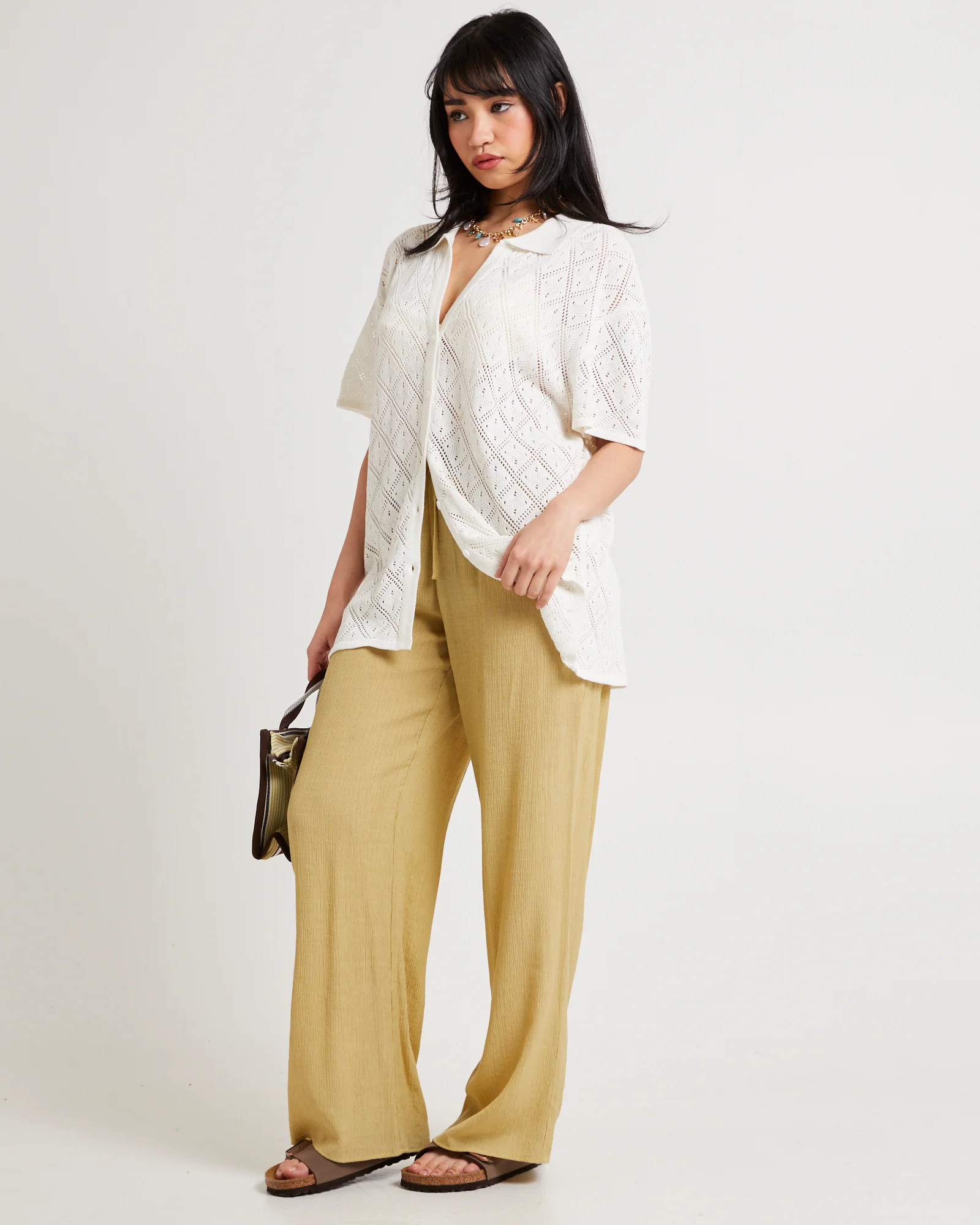 Lexi Crochet Shirt White - Image 4