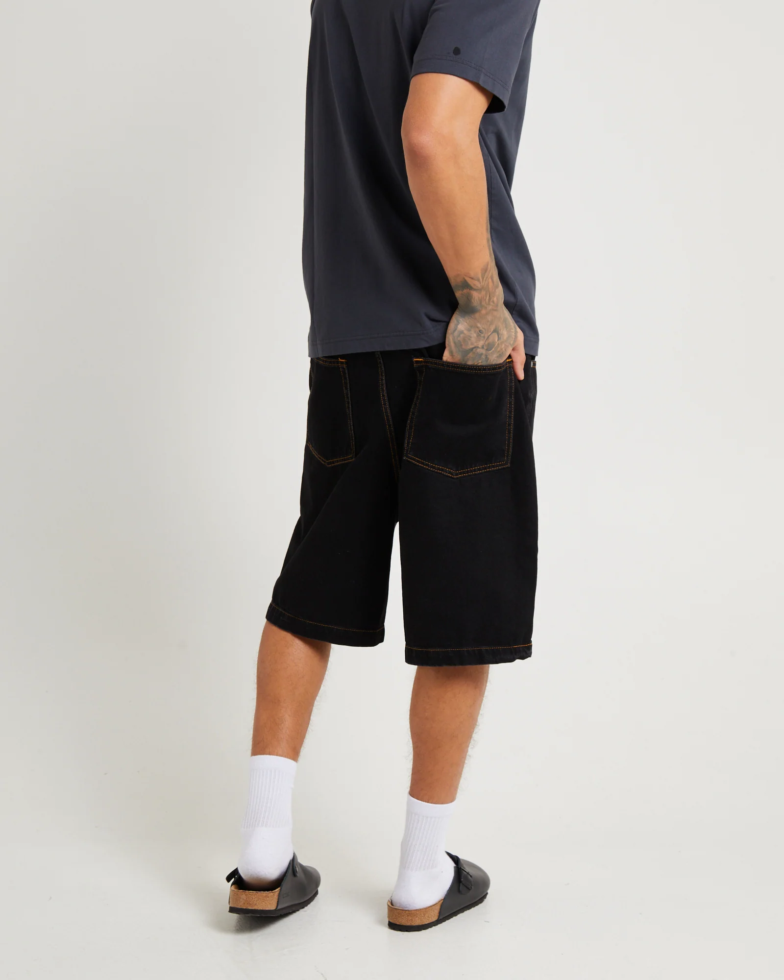 LIL C DENIM BAGGY SHORT WASHED BLACK - Image 2