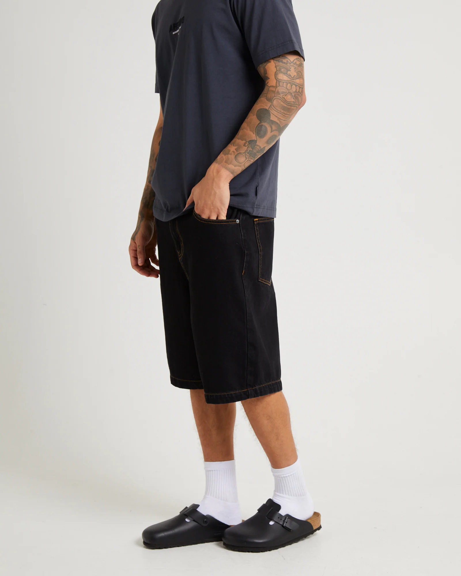 LIL C DENIM BAGGY SHORT WASHED BLACK - Image 4