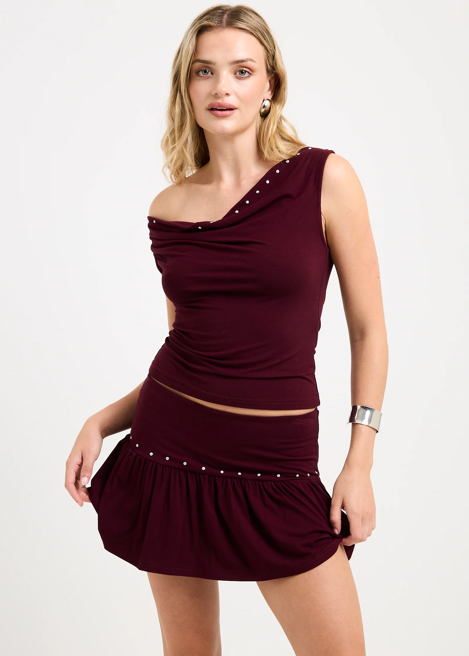 Lina Studded Cowl Neck Top - Image 5
