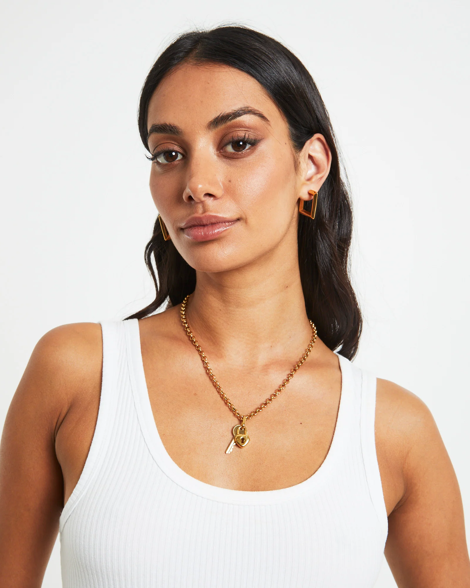Lock & Key Necklace in Gold