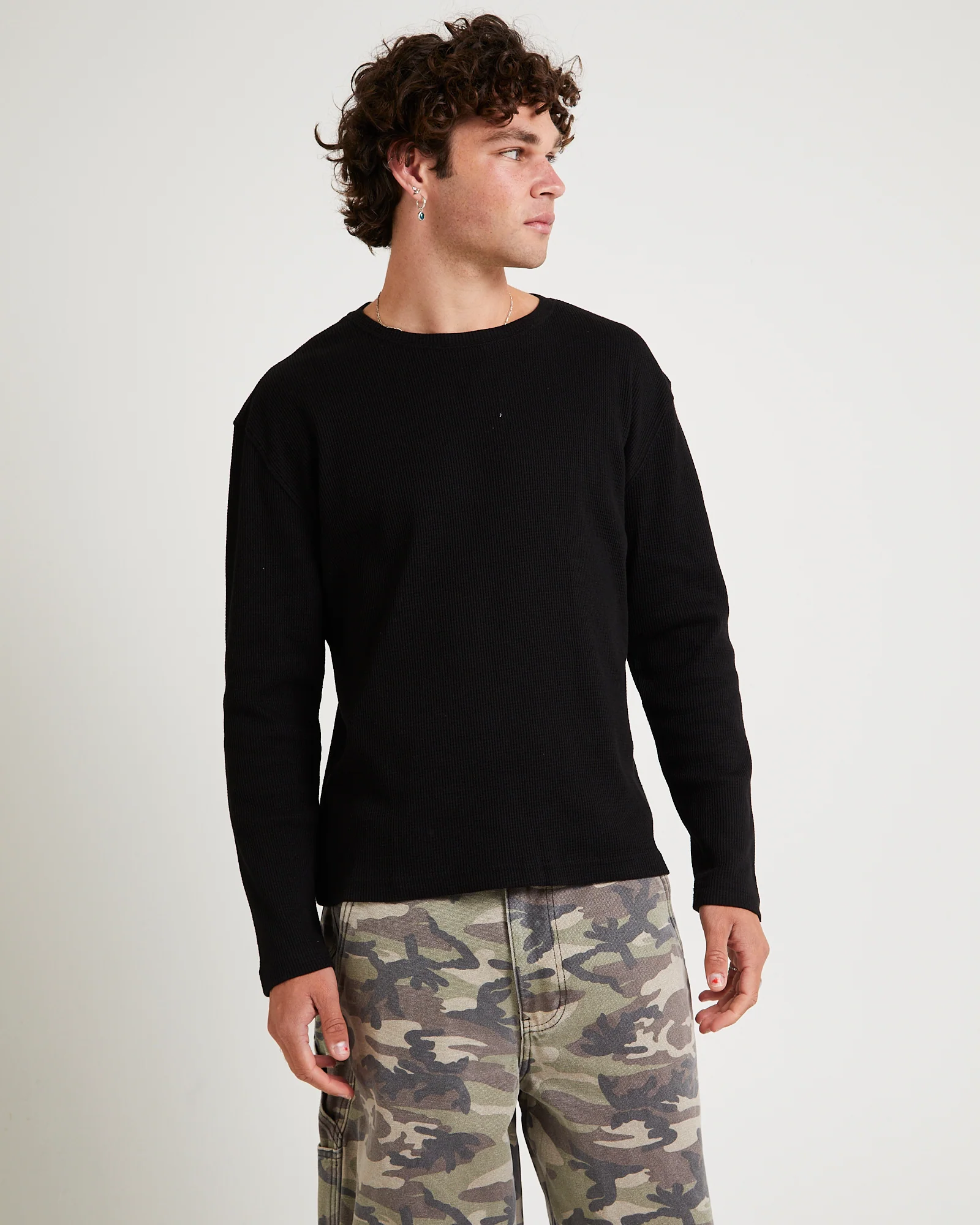 Long Sleeve Waffle Shirt