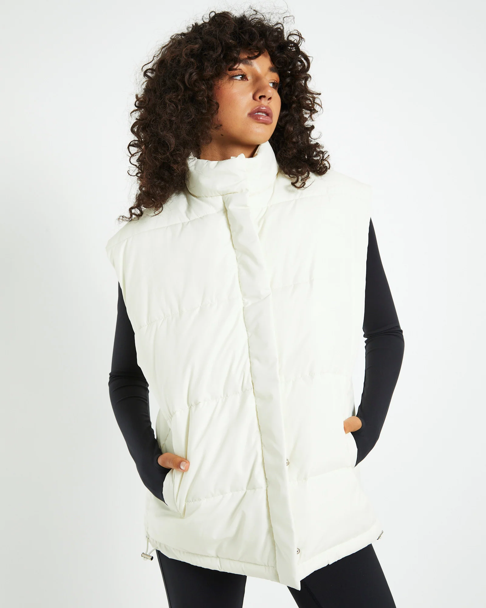 Longline Casey Puffer Vest Milk White - Image 5