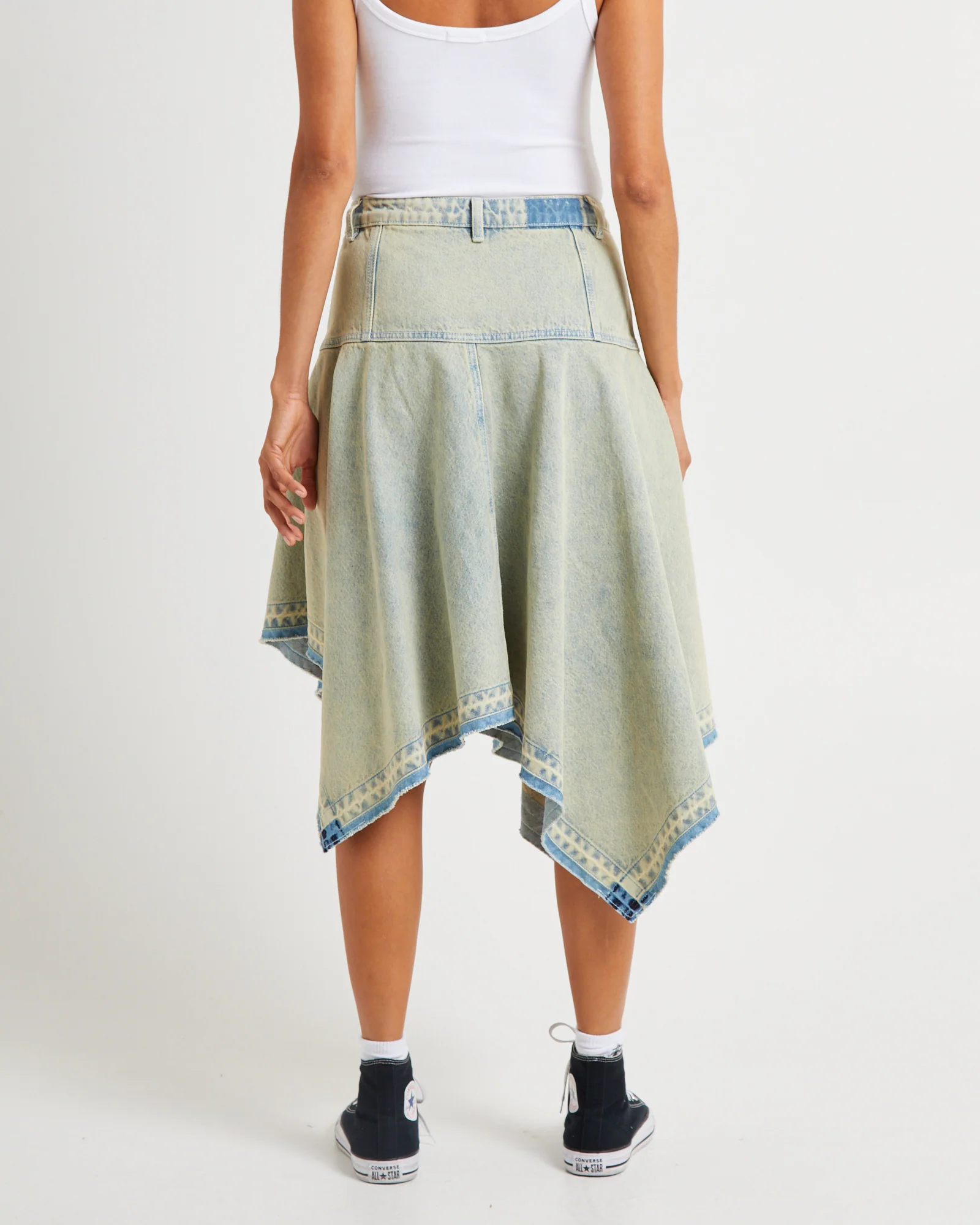 Lopez Handkerchief Hem Denim Skirt - Image 2