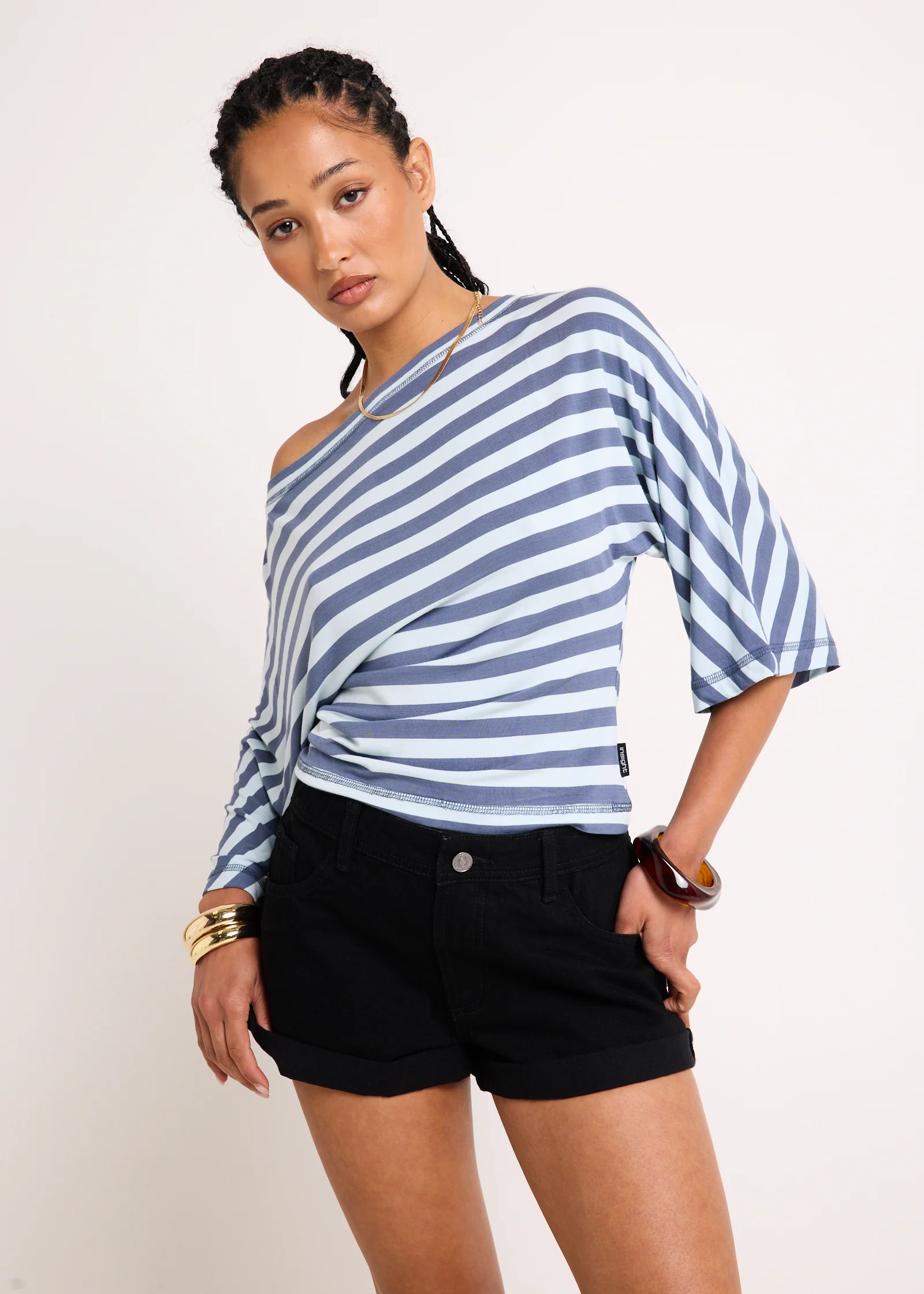 Lorde Stripe Assymetric Top