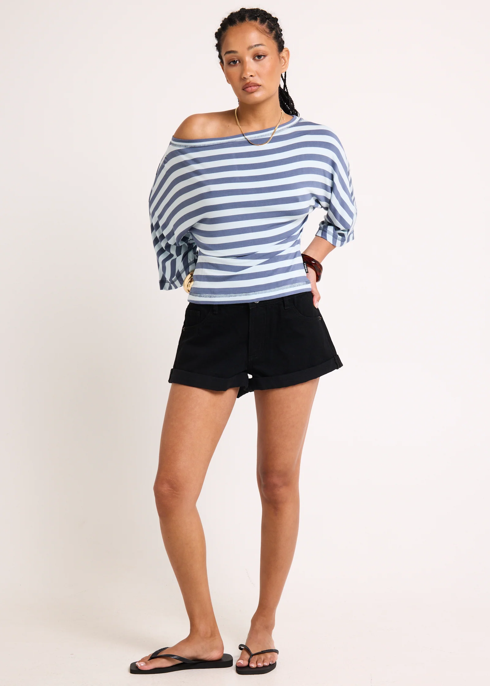 Lorde Stripe Assymetric Top - Image 4