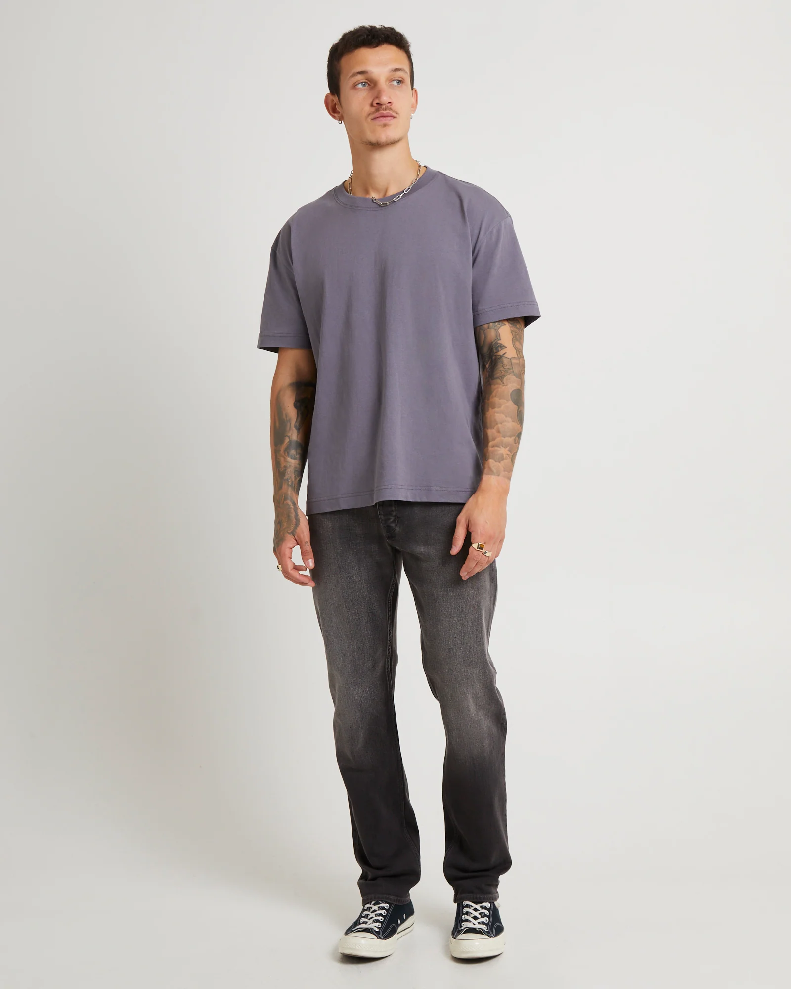 Lou Straight Denim Jeans Argent - Image 3