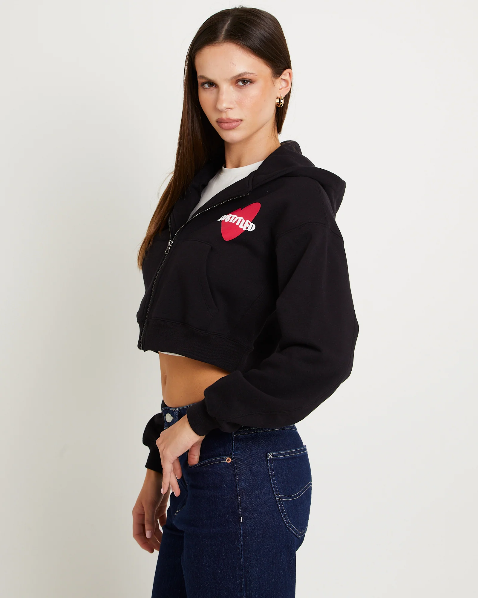Lovers Club Cropped Zip Hoodie - Image 3