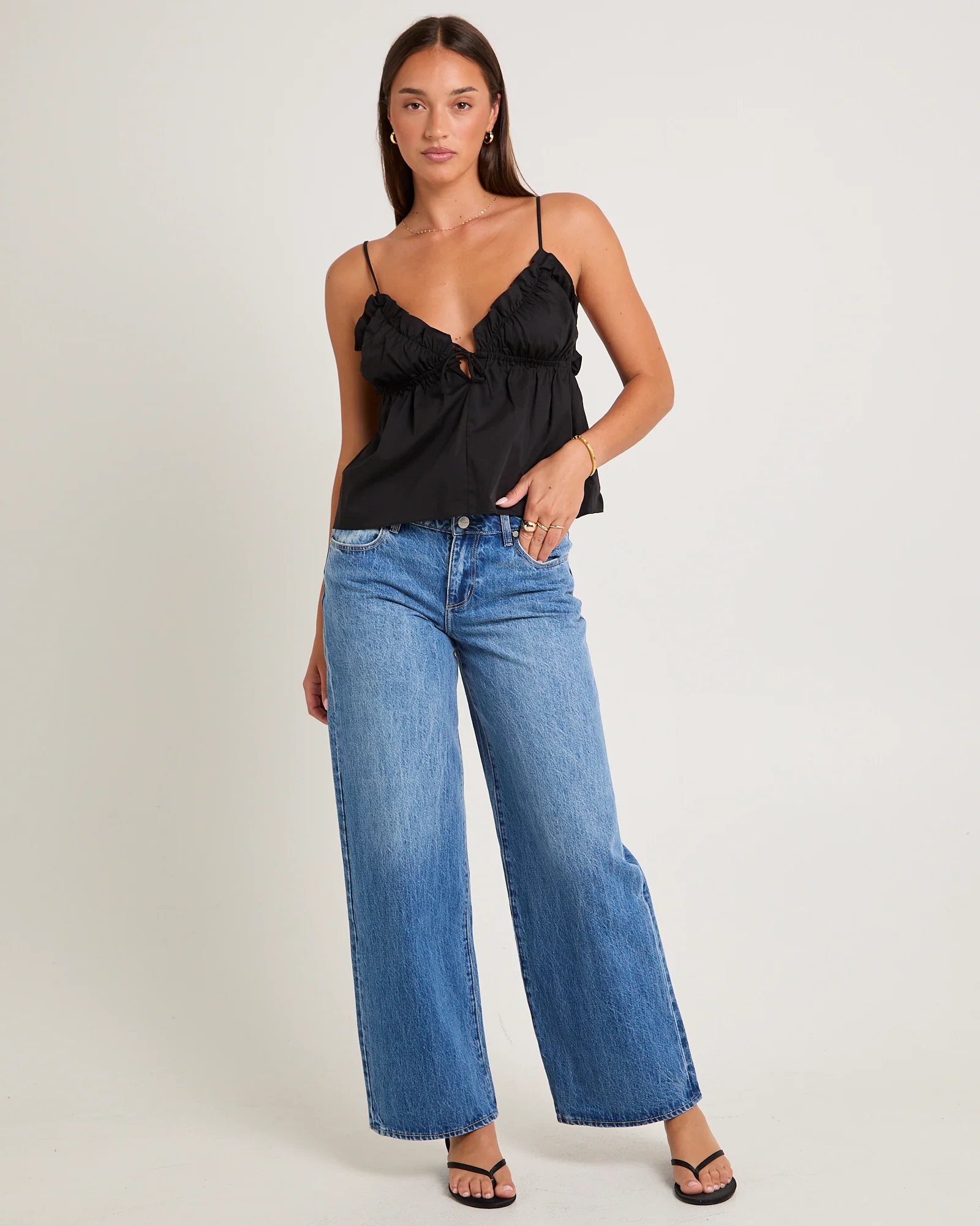 Low Farrah Baggy Denim Jeans Blue River - Image 3