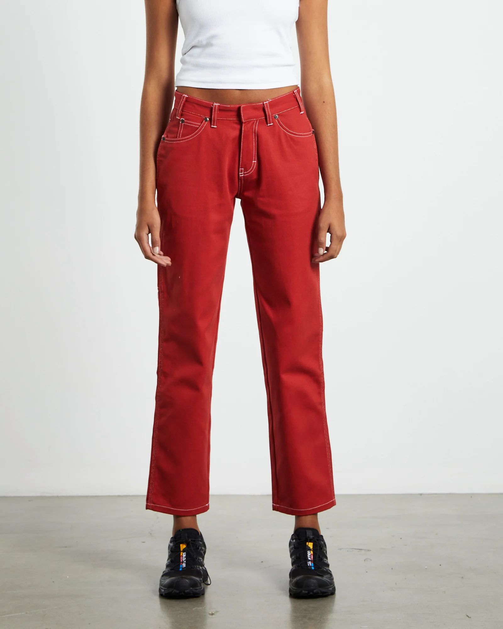 Low Rider Twill Carpenter Pants Cherry Red