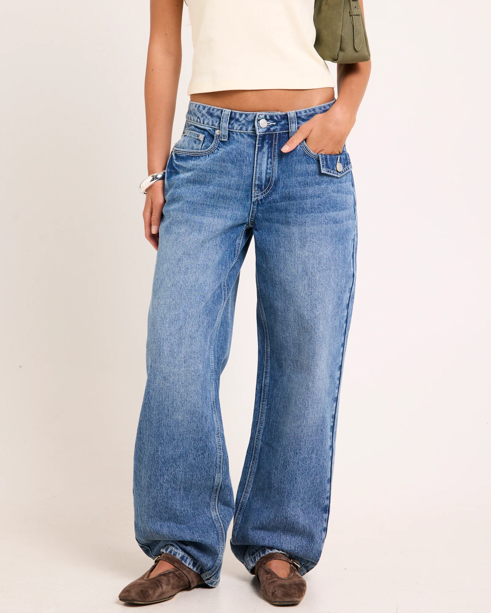 Low Rise Bobby Y2K Denim Jeans - Image 2