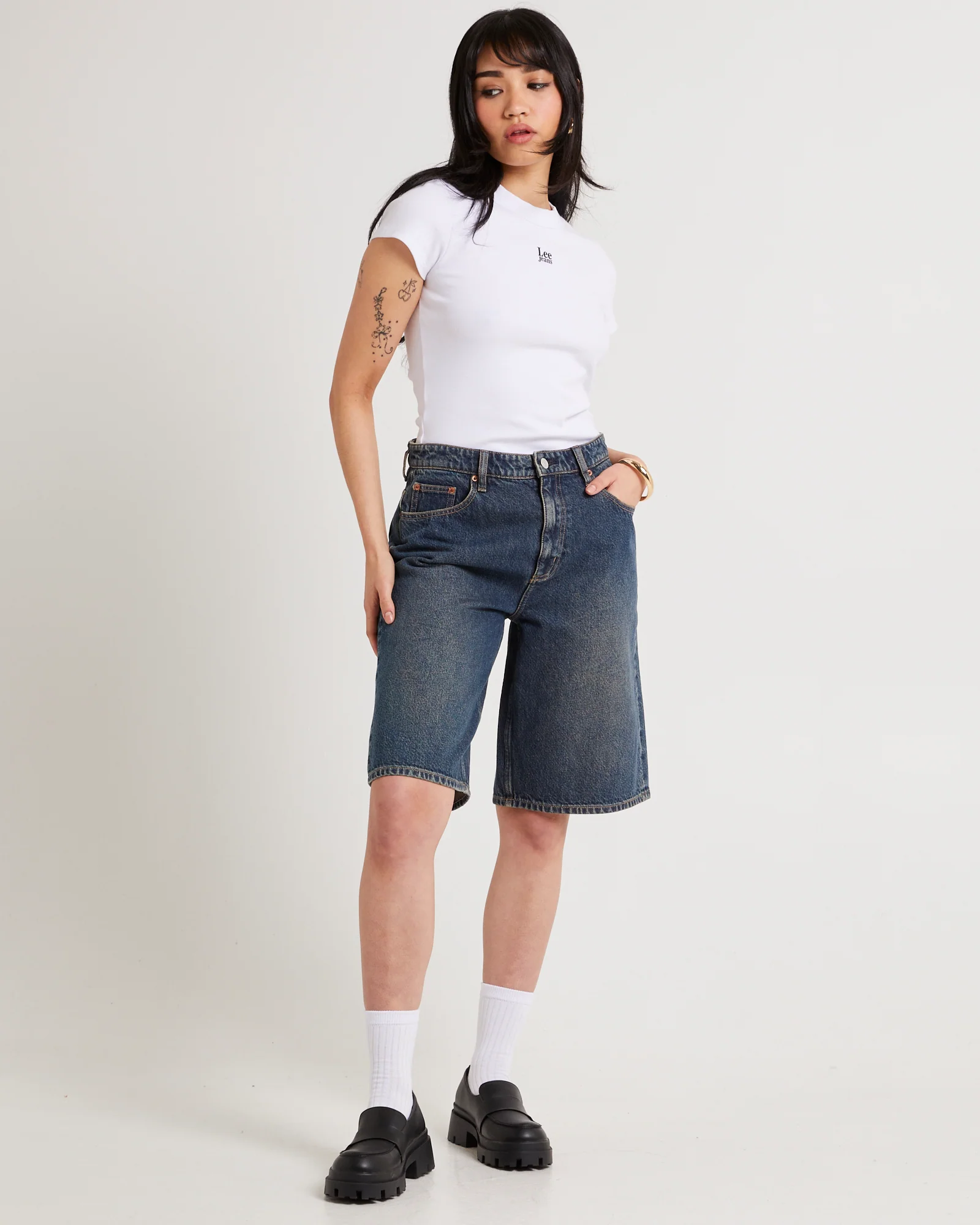 Low Slouch Relaxed Denim Jorts - Image 3