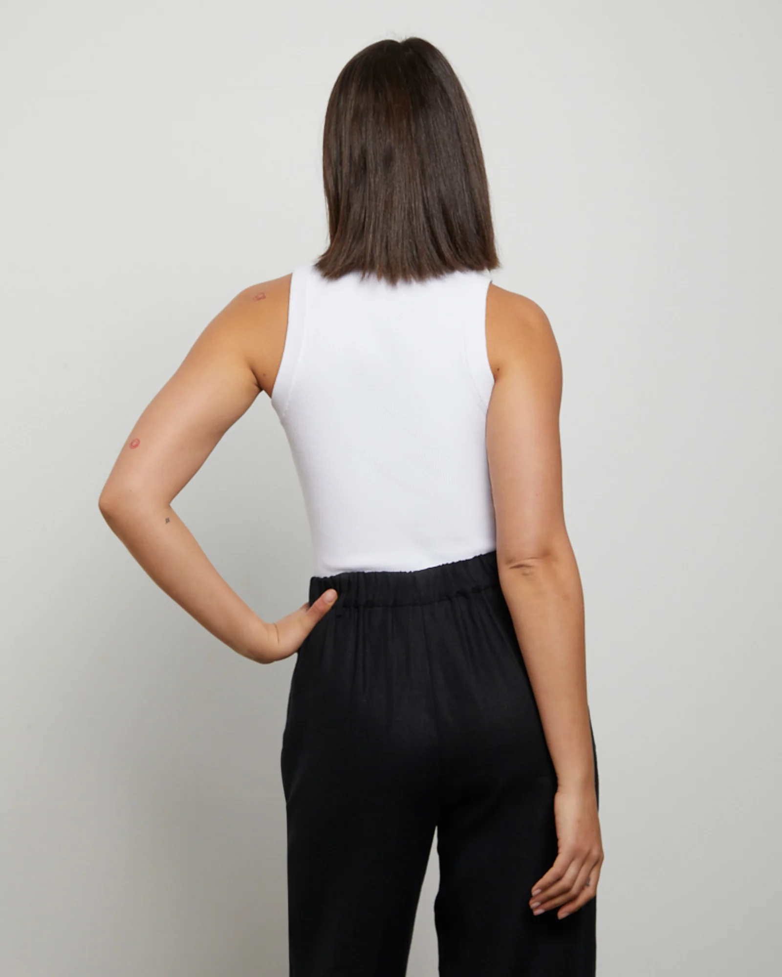 Luxe Knitted Tank Top in White - Image 2