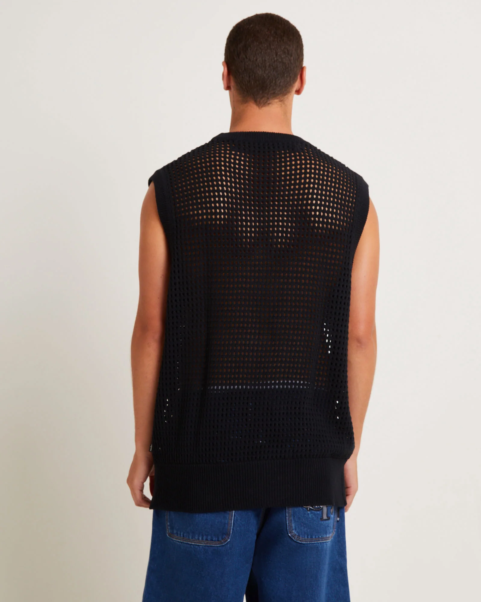 Lydo Net Knit Vest in Black - Image 2