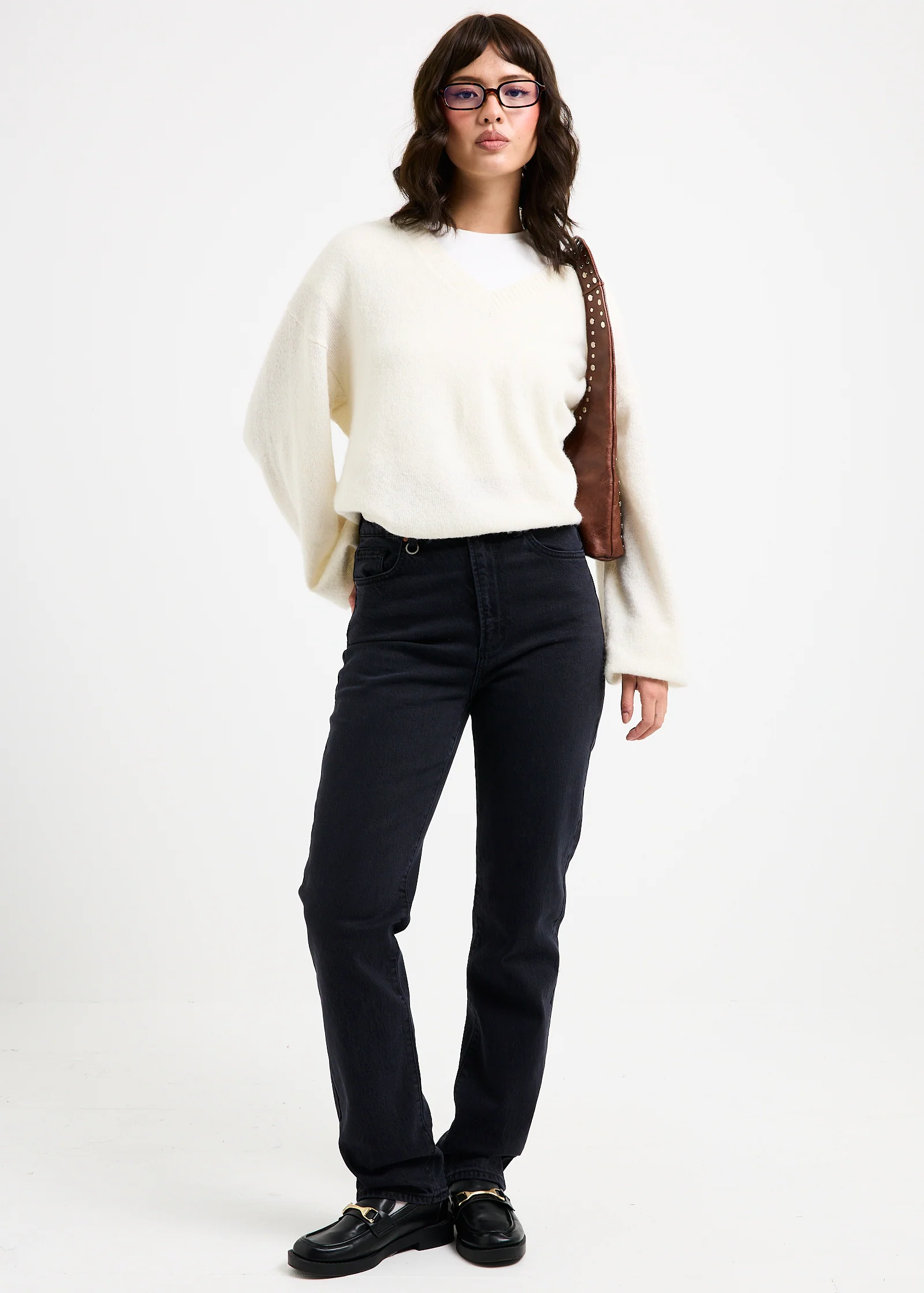 Maisie Plunge V-Neck Knit Jumper - Image 2