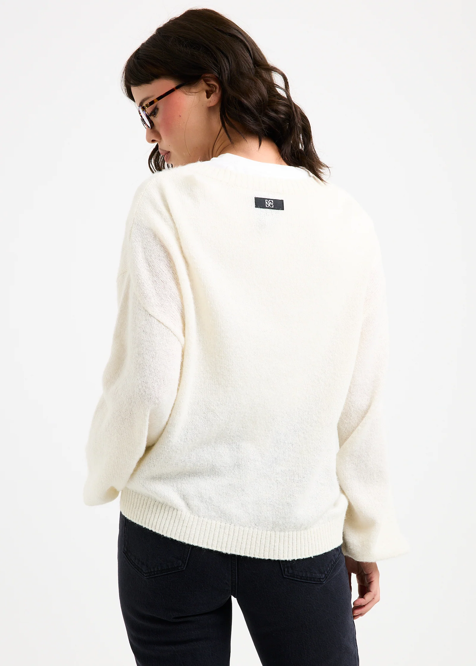 Maisie Plunge V-Neck Knit Jumper - Image 3