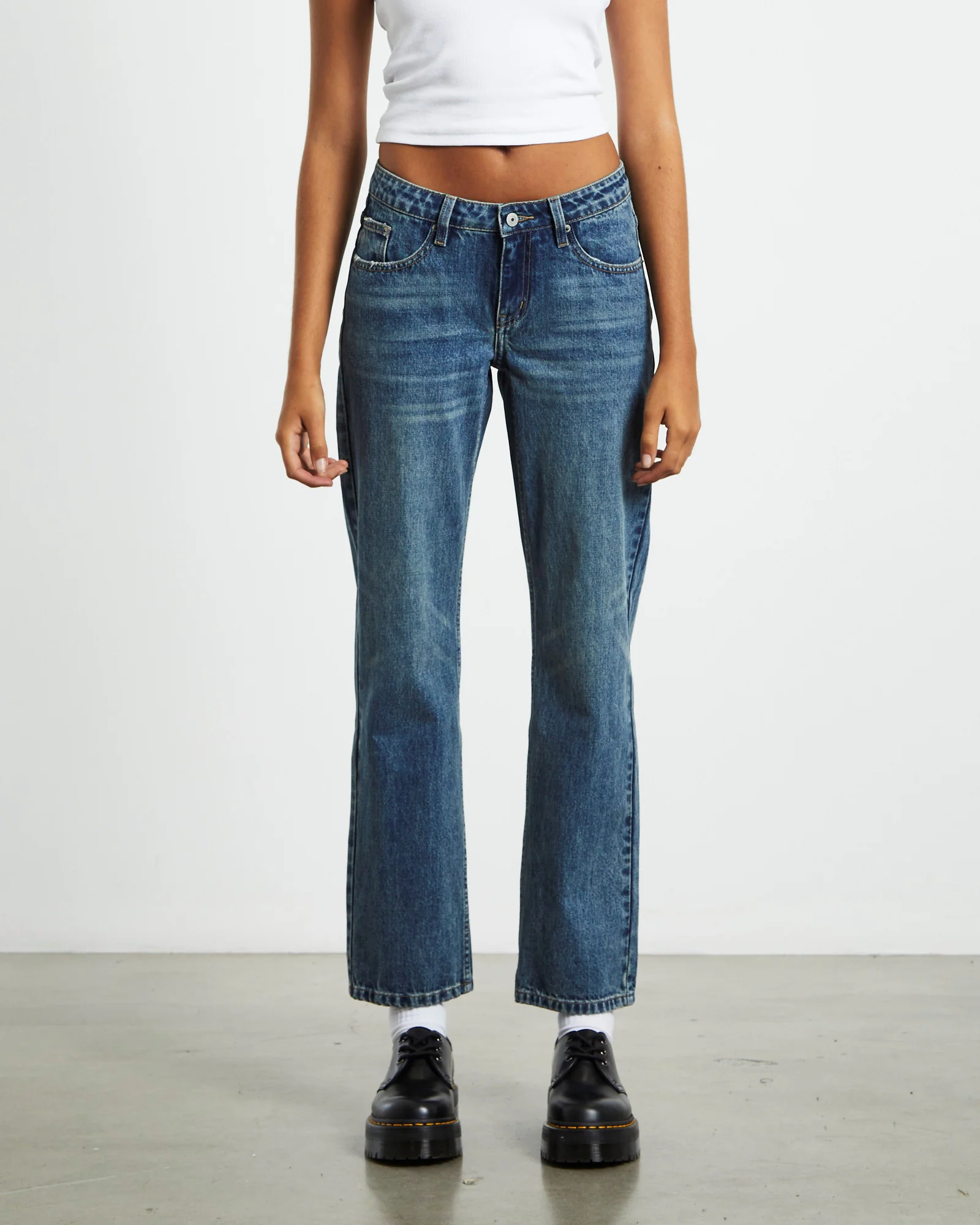 Marley Low Rise Straight Leg Jeans Vintage Tint Blue