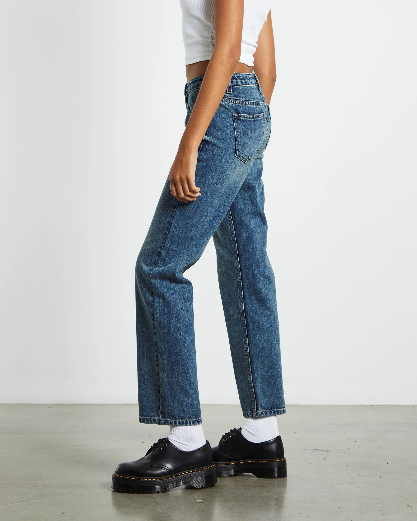 Marley Low Rise Straight Leg Jeans Vintage Tint Blue - Image 4