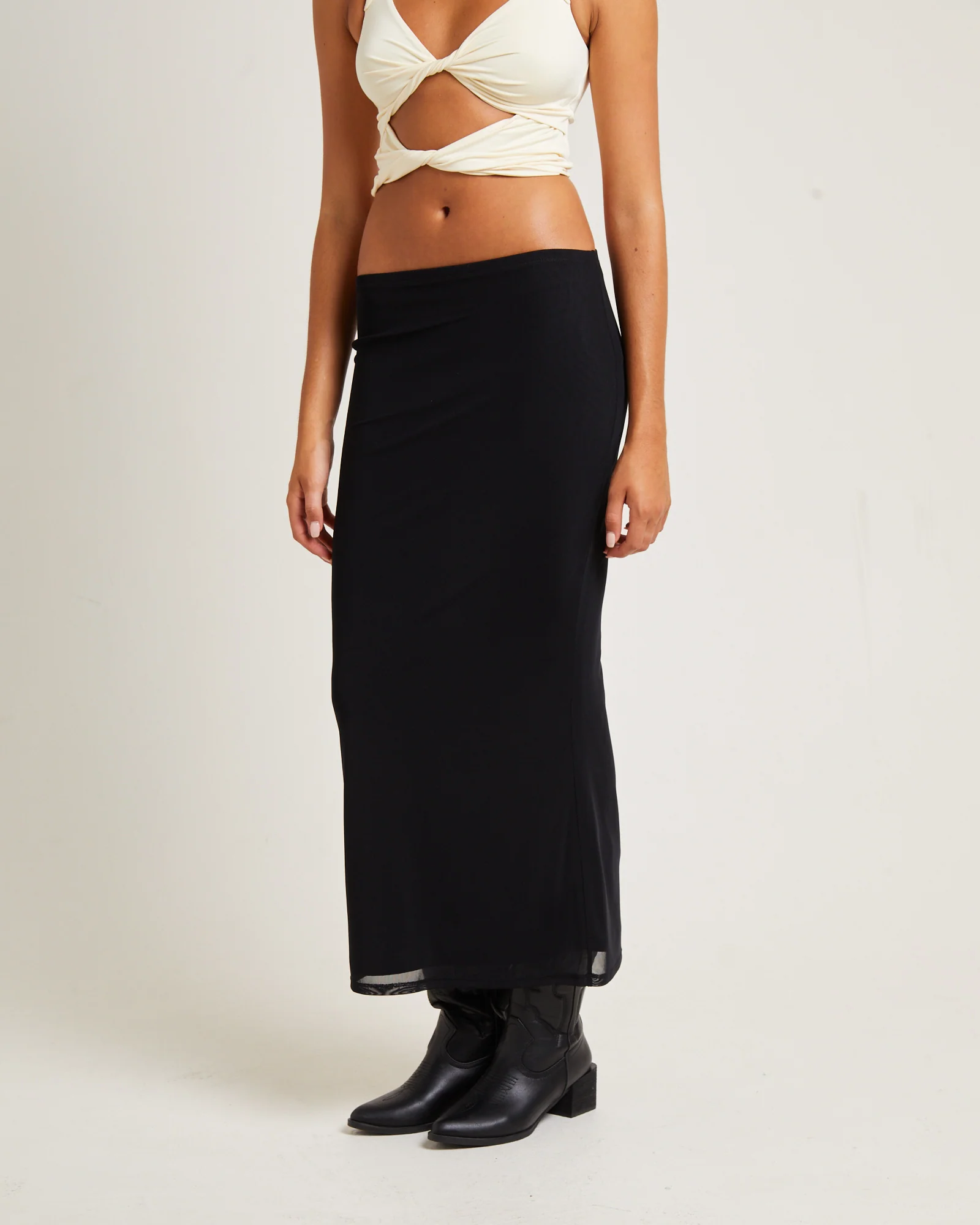 Marley Mesh Midi Skirt Black - Image 4