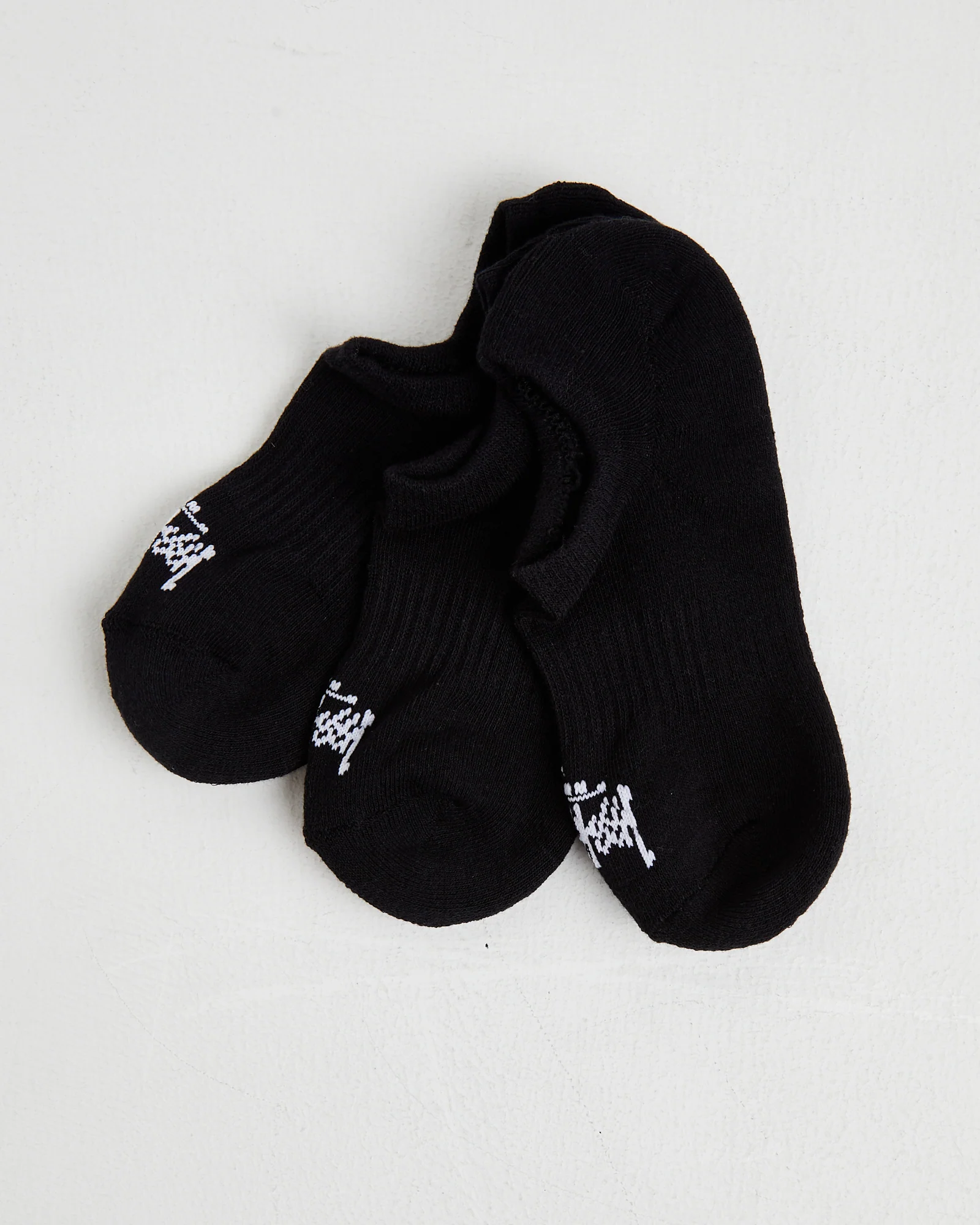 Mens Graffiti No Show Socks 3 Pack in Black