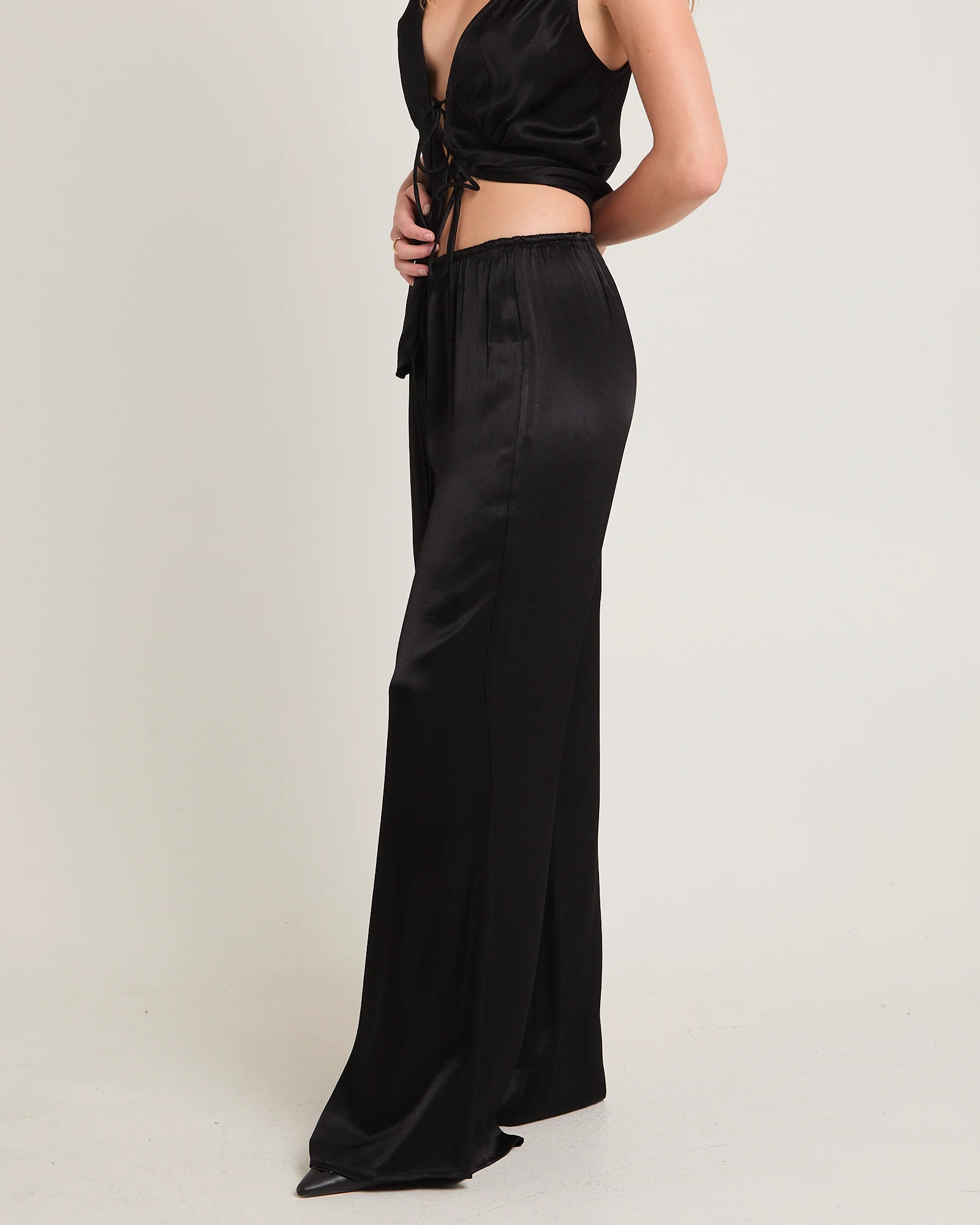 Meredith Satin Mid Rise Pants - Image 3