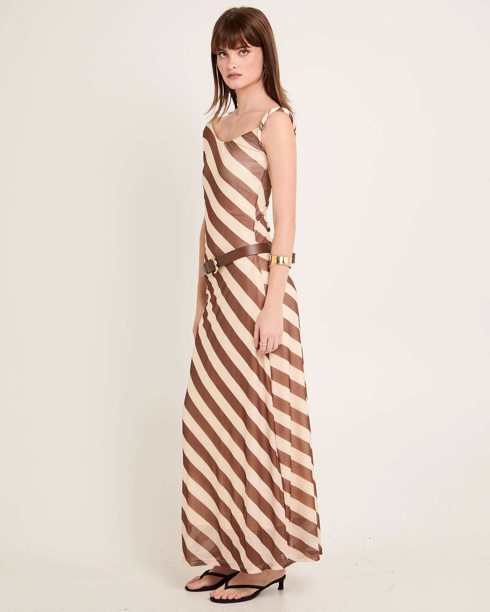Mesh Stripe Maxi Dress - Image 2