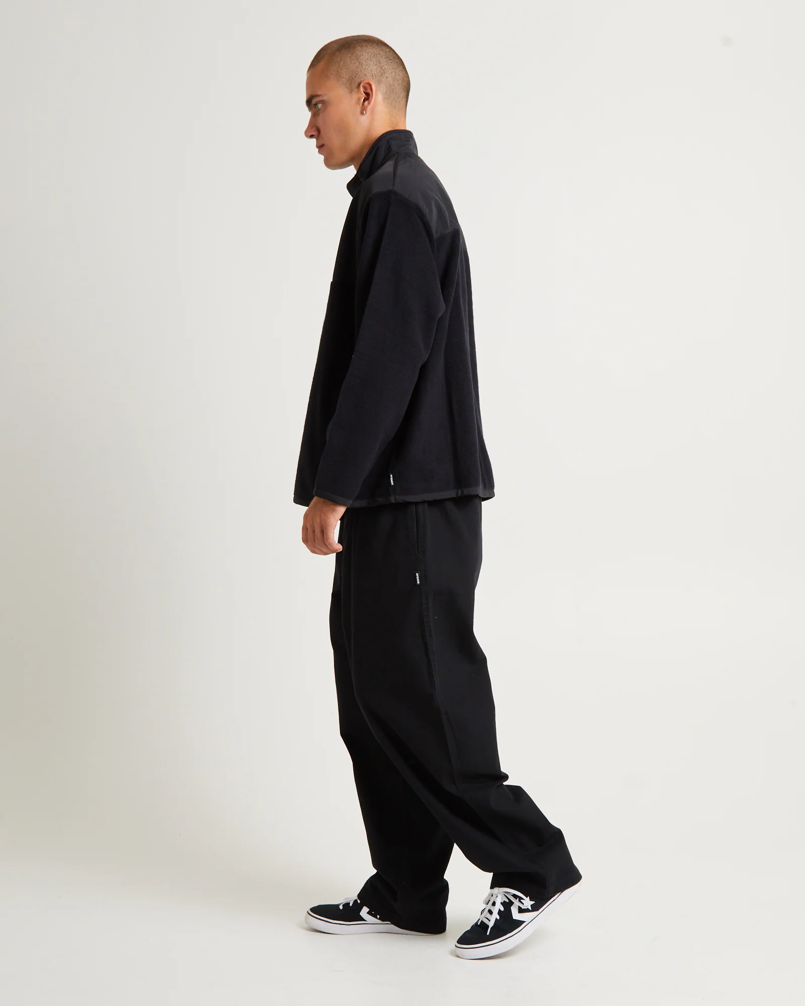 Message Recycled Fleece Pullover Black - Image 4
