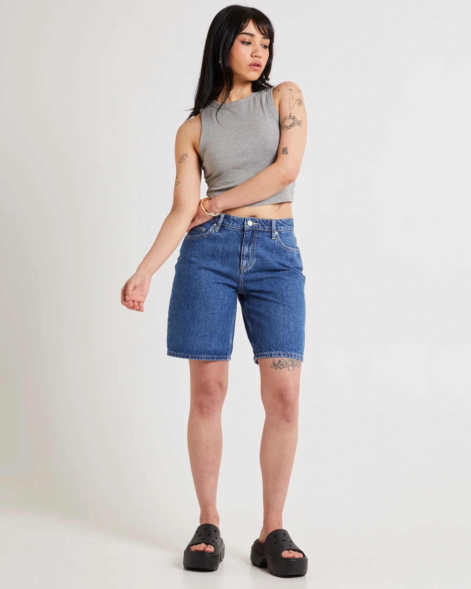 Mid Baggy Denim Shorts