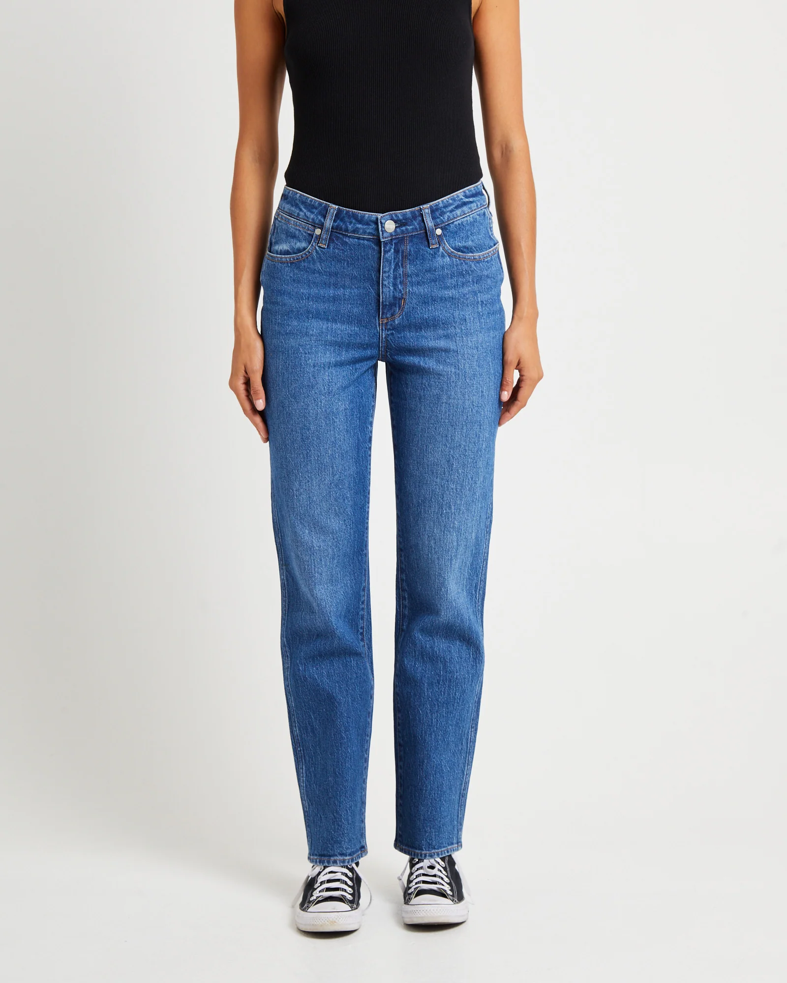 Mid Tori Slim Straight Denim Jeans 5 Year Fade
