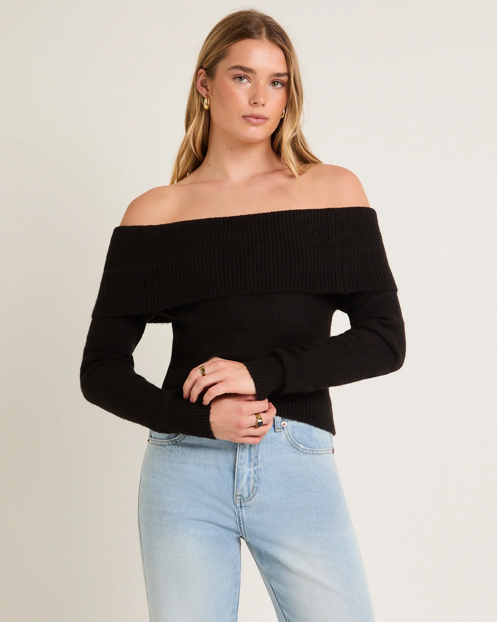 Milly Off Shoulder Knit Sweater