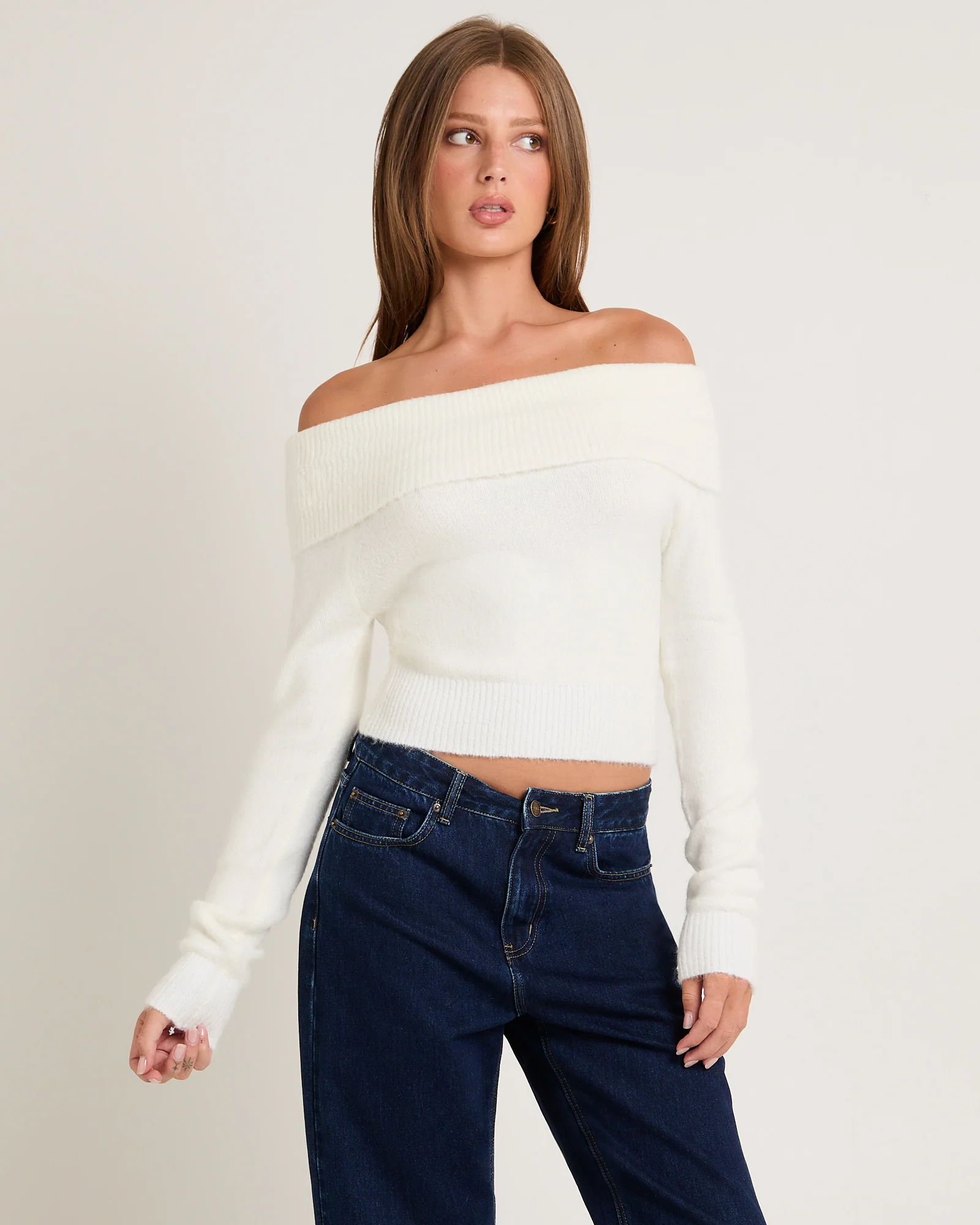 Milly Off Shoulder Knit Sweater