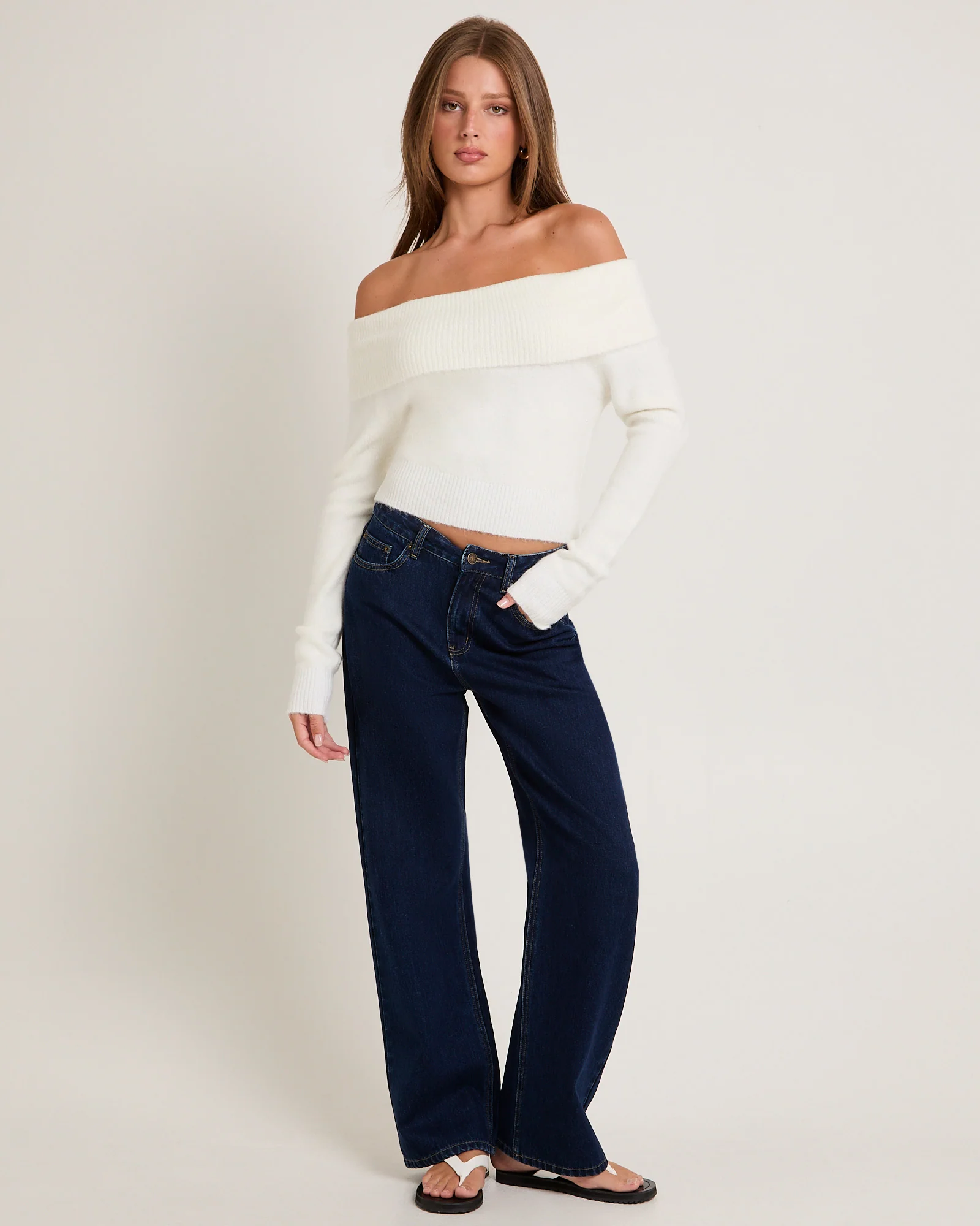Milly Off Shoulder Knit Sweater - Image 3